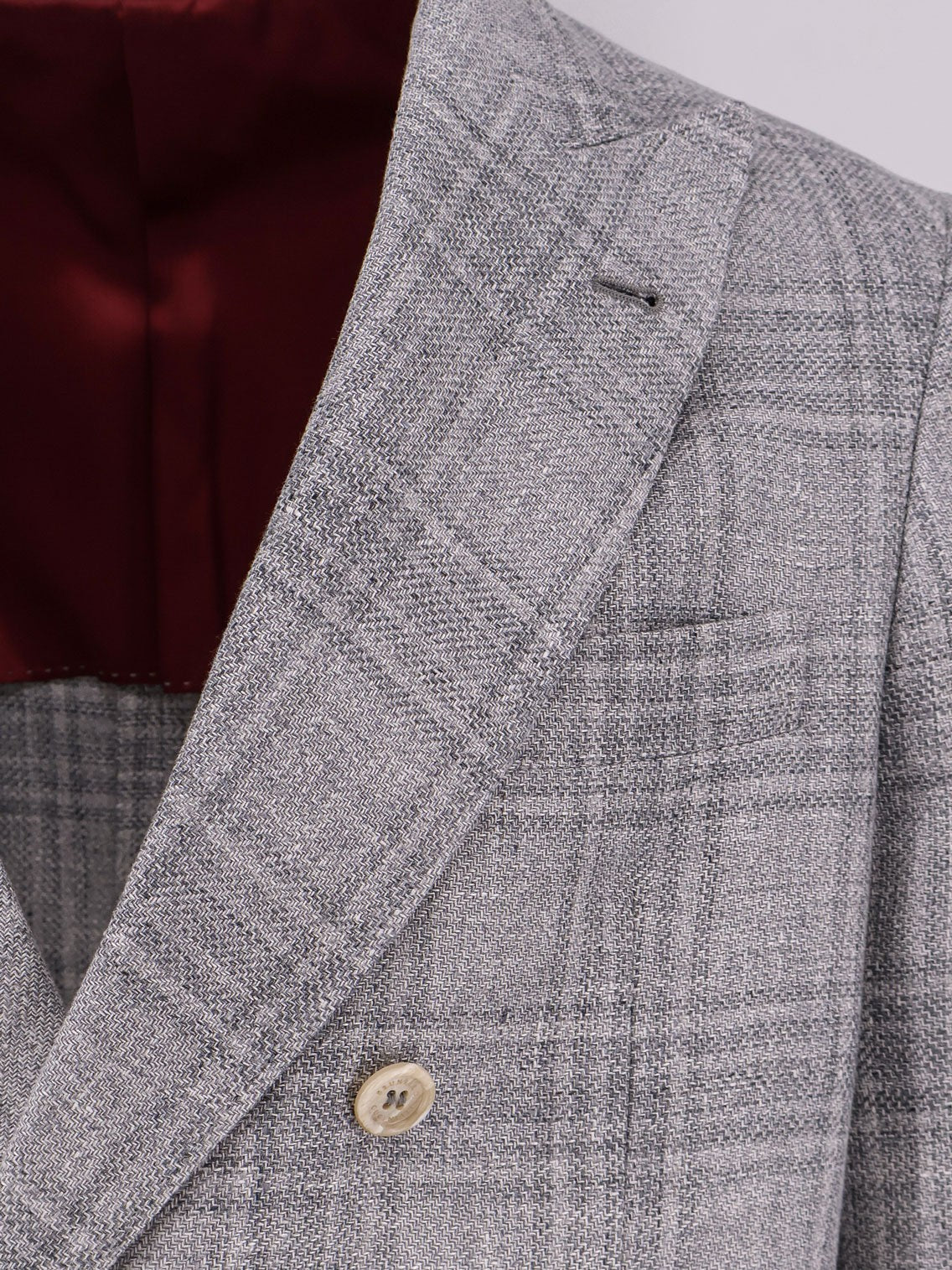 Brunello Cucinelli Linen, wool and silk Prince of Wales one-and-a-half breasted blazer