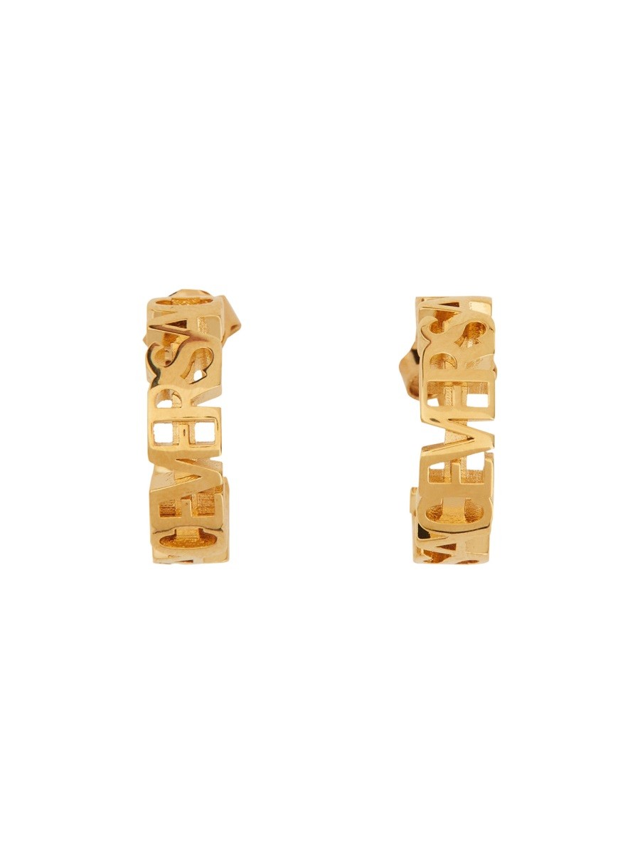 Versace LOGO HOOP EARRINGS