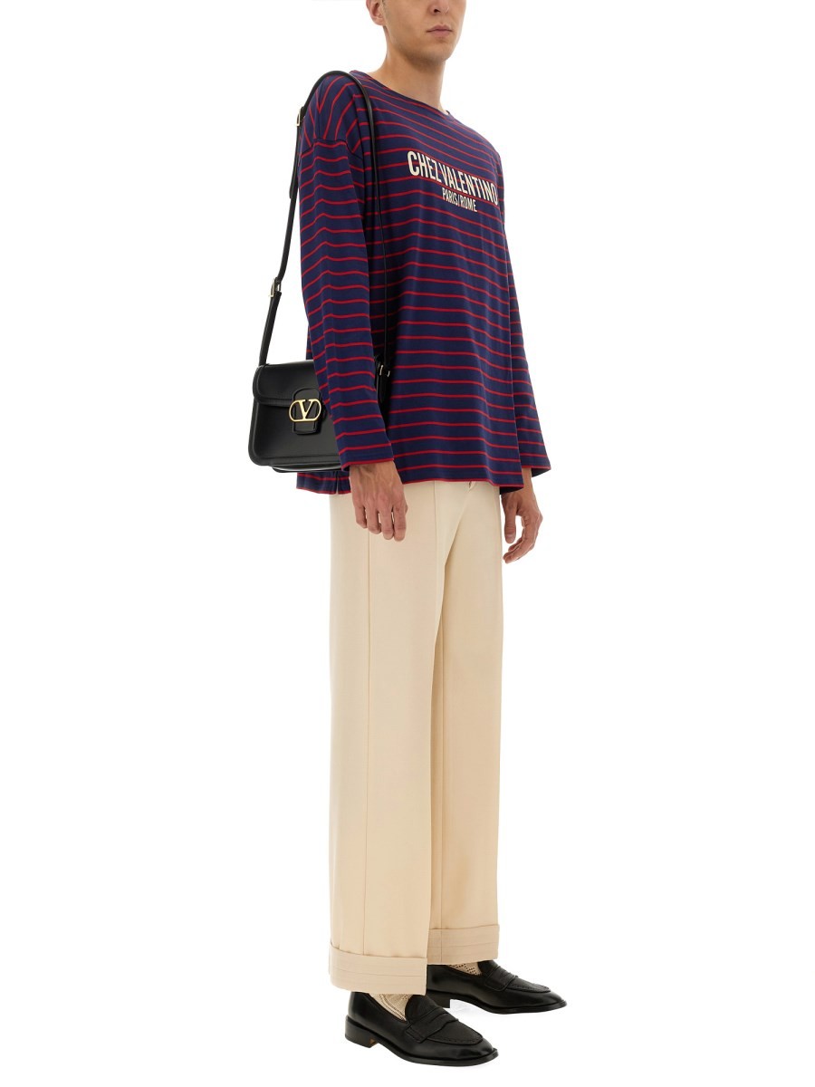 Valentino LANGARM-T-SHIRT MIT "CHEZ VALENTINO" PRINT