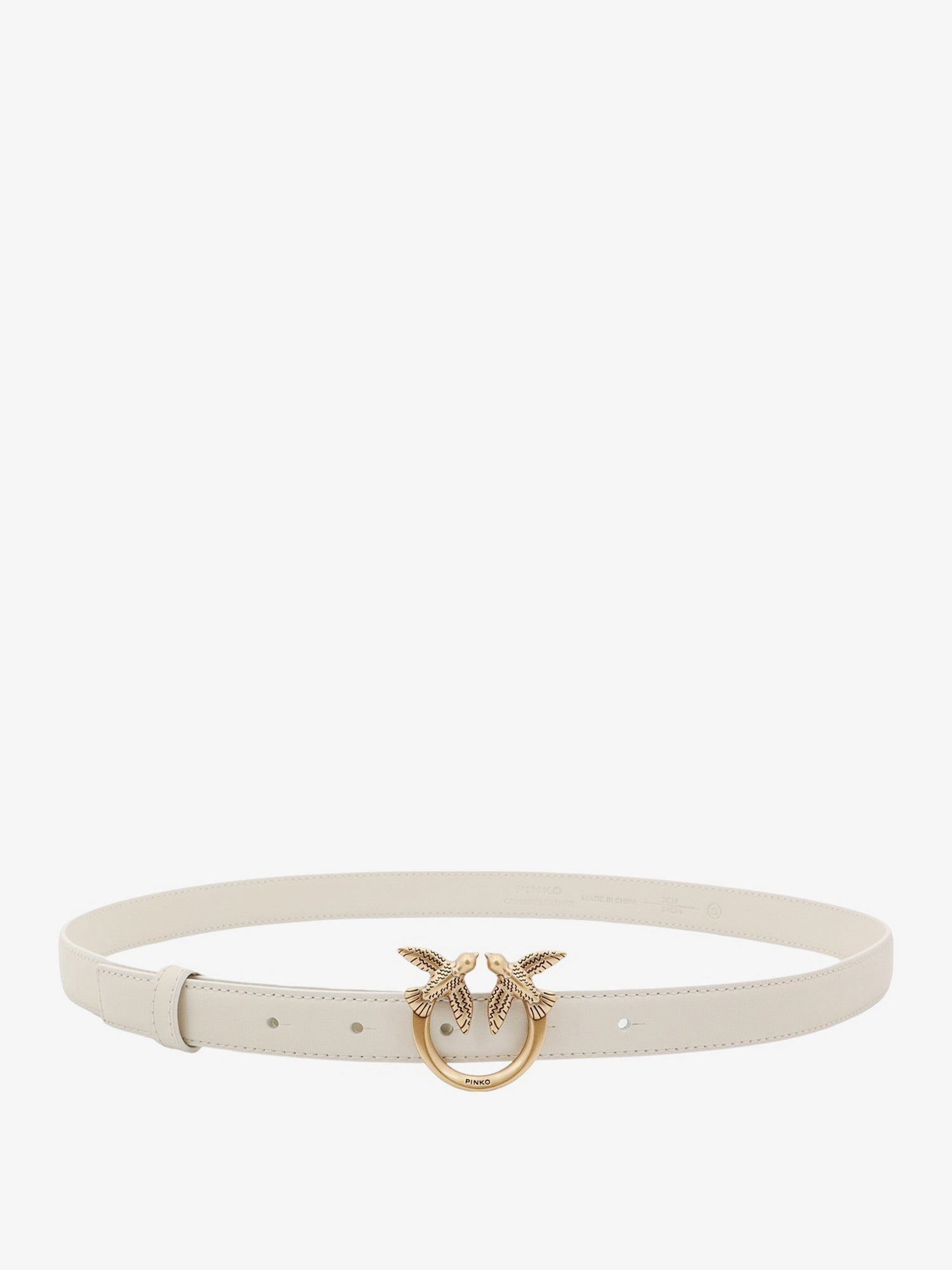 Pinko Love berry leather belt with love birds buckle