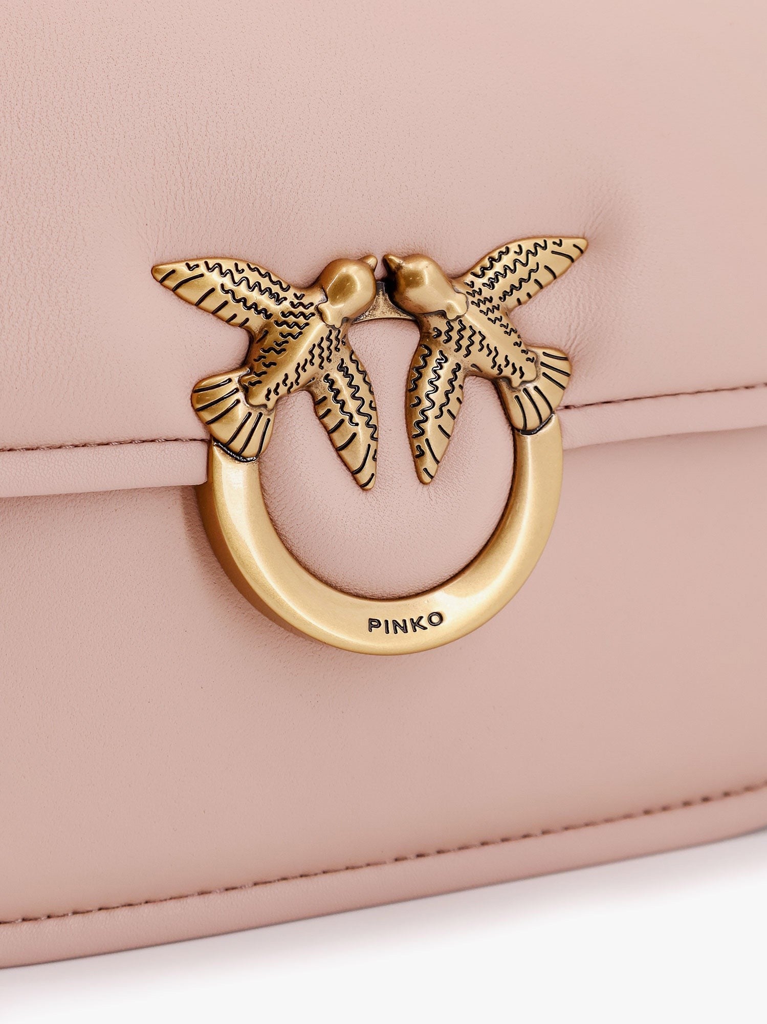 Pinko Love Box leather crossbody bag