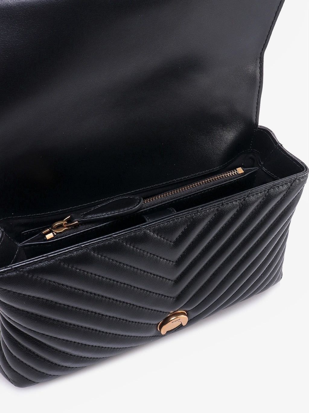 Pinko Love lady matelassé leather handbag with love birds buckle