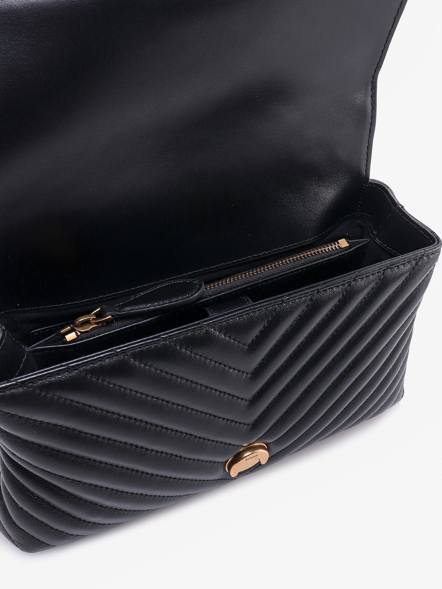 Pinko Love lady matelassé leather handbag with love birds buckle