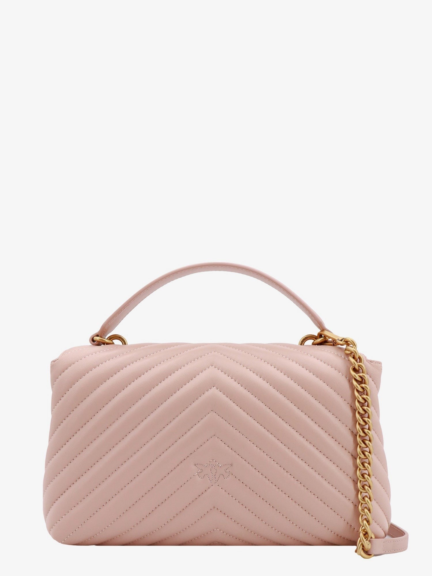 Pinko Love lady matelassé leather handbag with love birds buckle