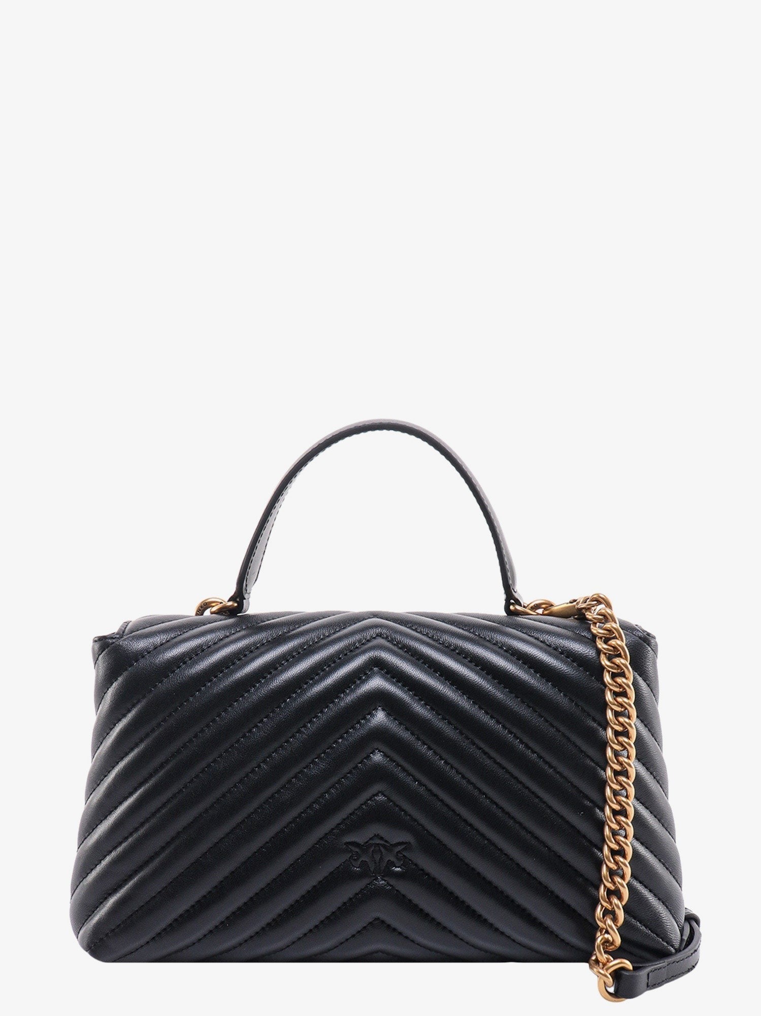 Pinko Love lady matelassé leather handbag with love birds buckle