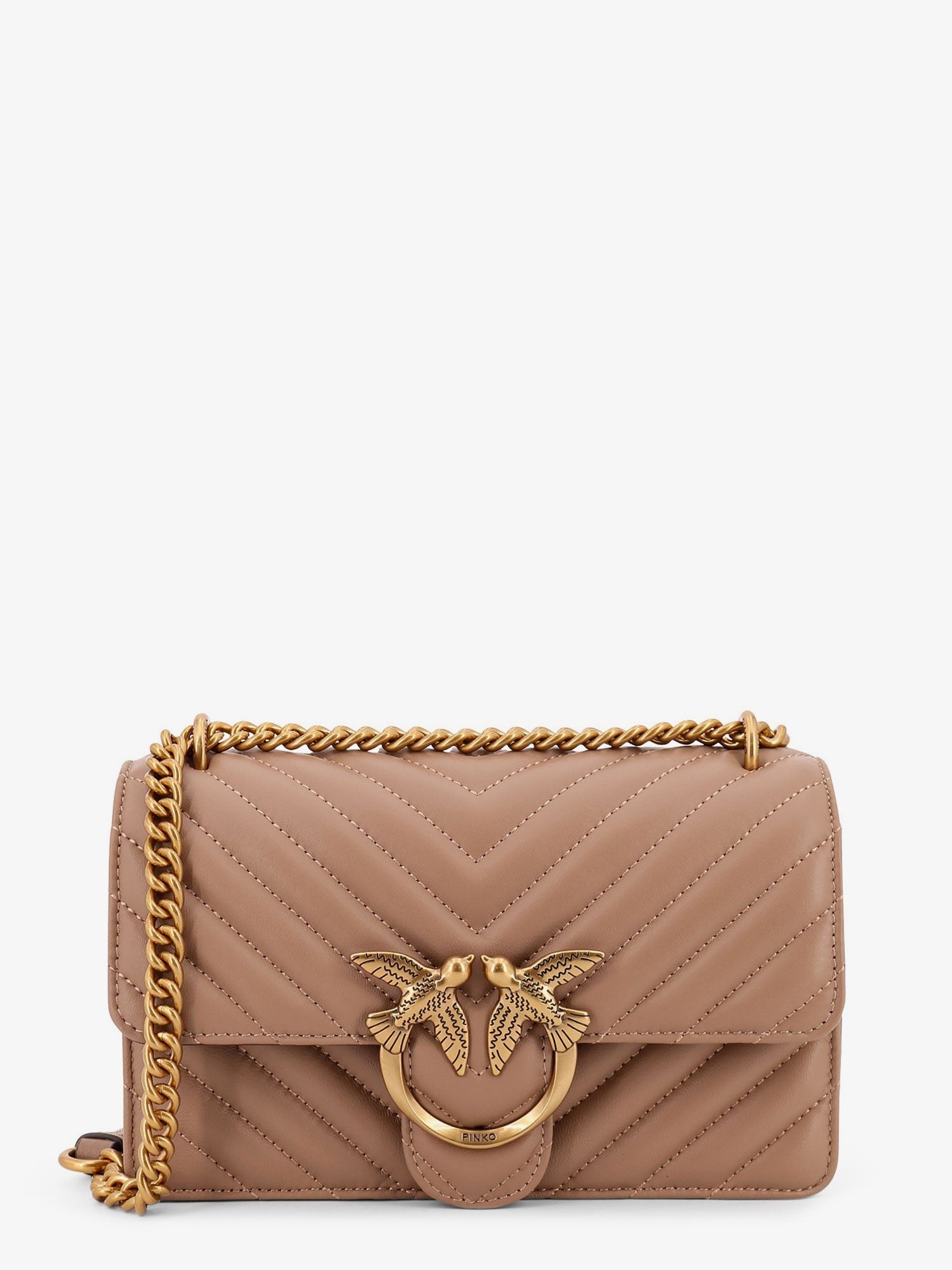 Pinko Love One Mini matelassé leather shoulder bag