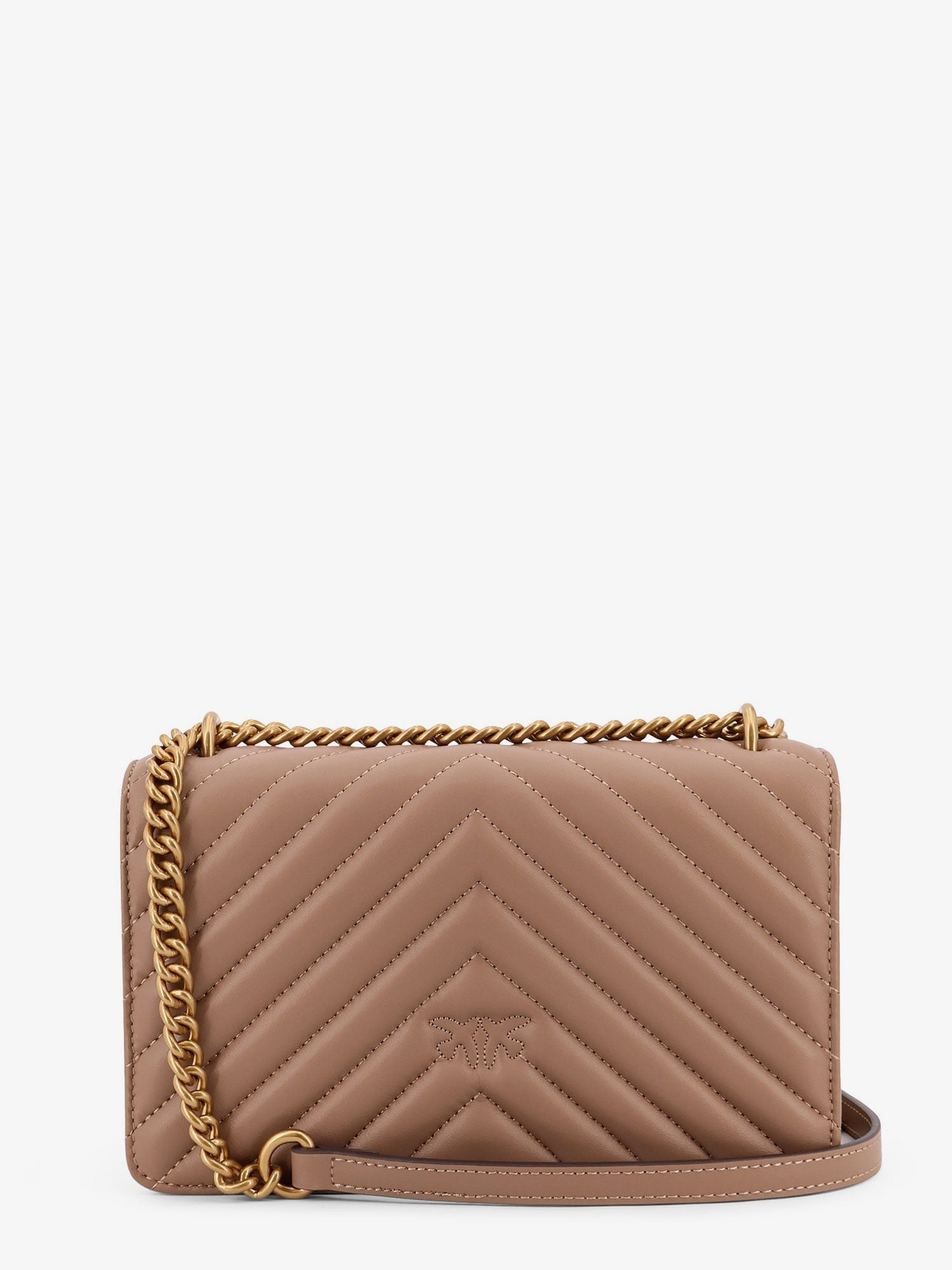 Pinko Love One Mini matelassé leather shoulder bag