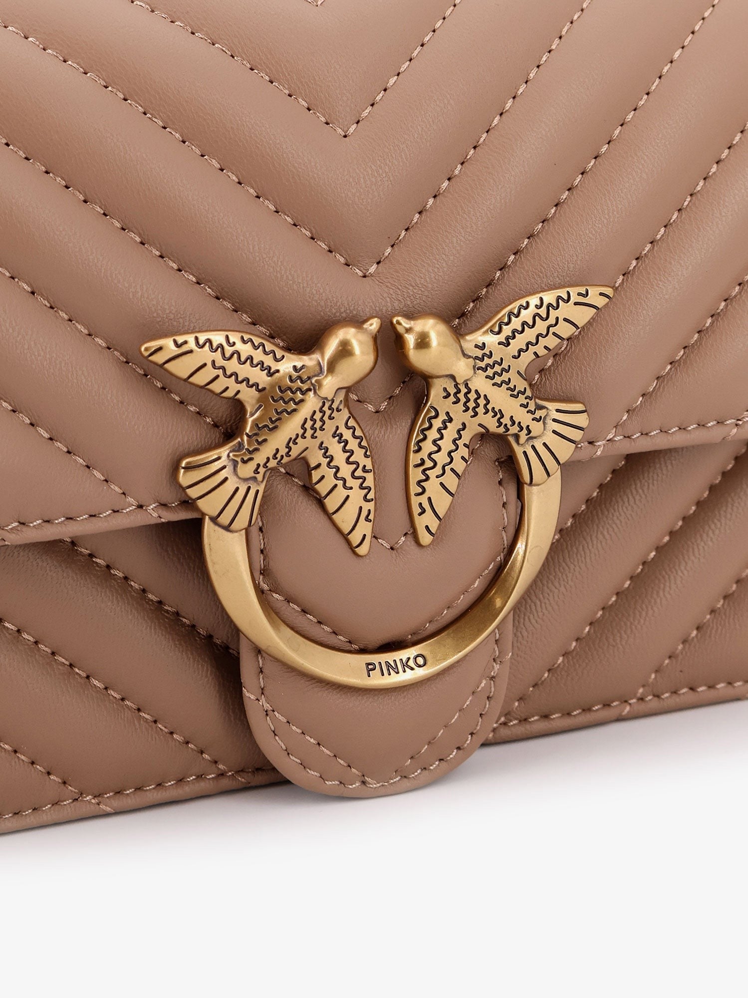 Pinko Love One Mini matelassé leather shoulder bag