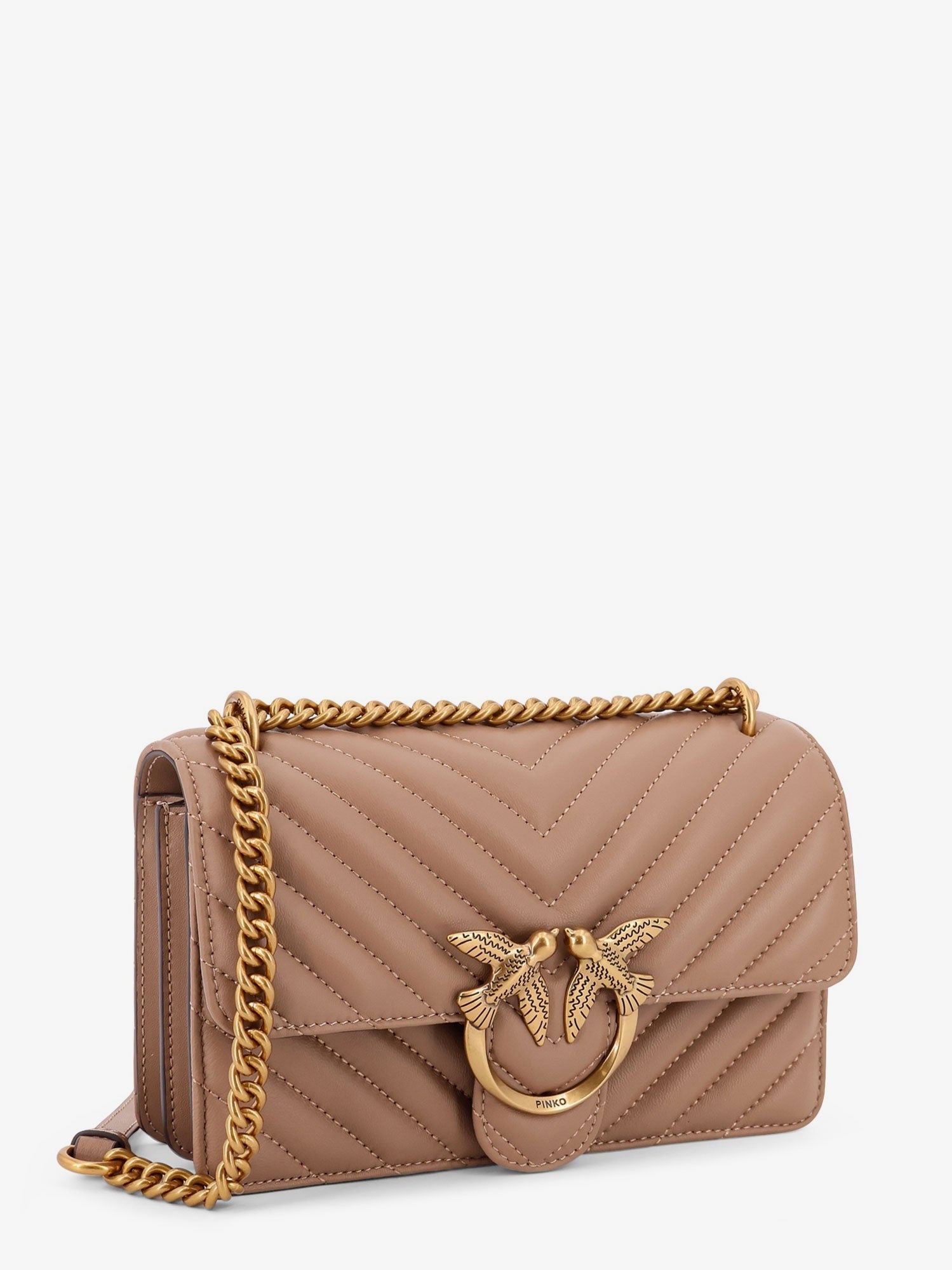 Pinko Love One Mini matelassé leather shoulder bag