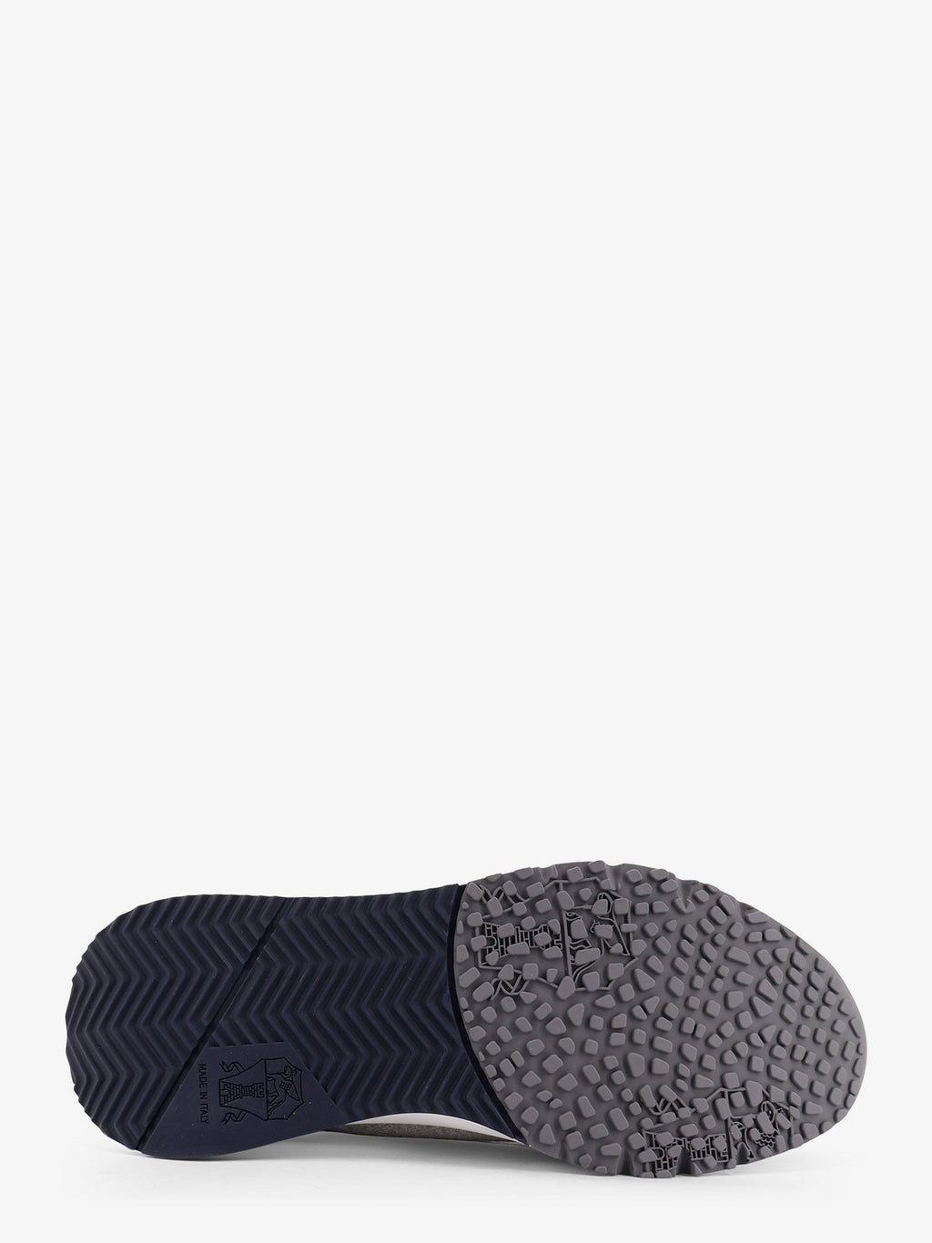 Brunello Cucinelli Low-top cotton knit and leather sneakers