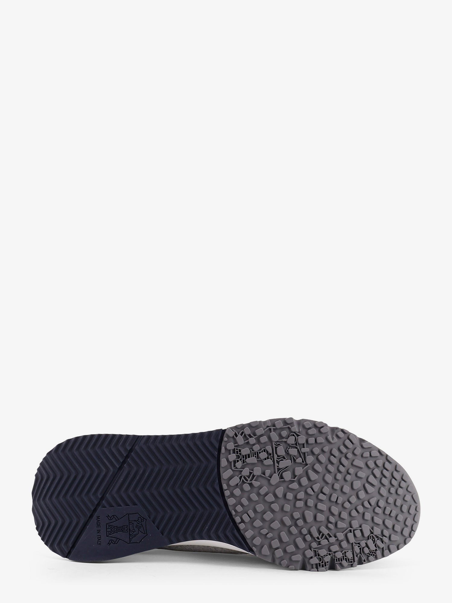 Brunello Cucinelli Low-top cotton knit and leather sneakers