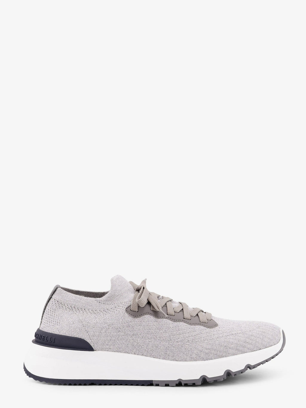 Brunello Cucinelli Low-top cotton knit and leather sneakers