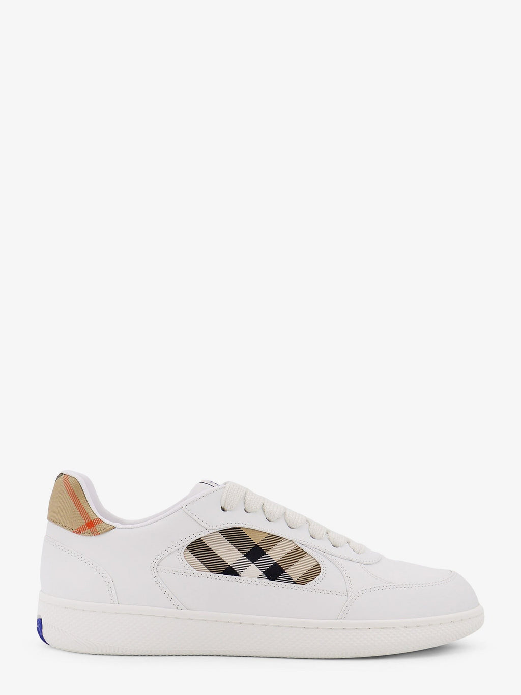 Burberry Low-top lædersneakers med check-indsatser