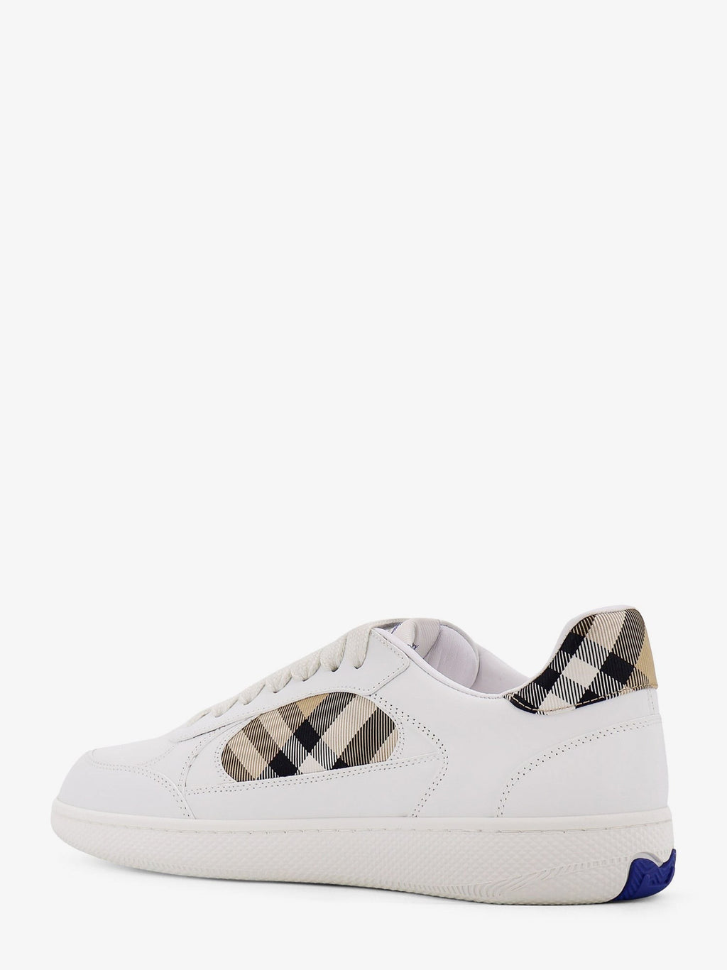 Burberry Low-top lædersneakers med check-indsatser