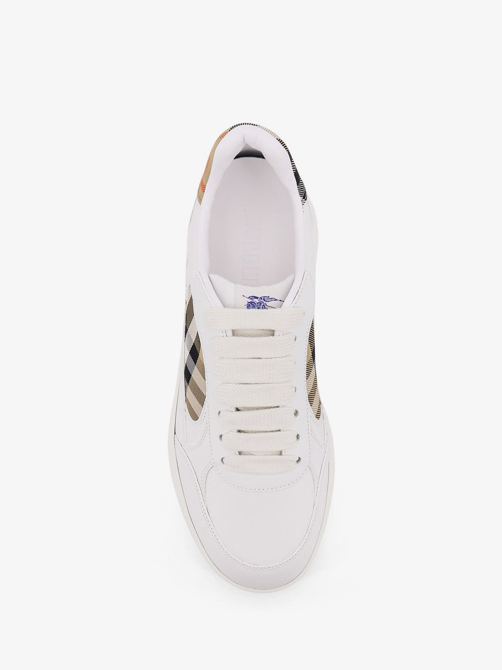 Burberry Low-top lædersneakers med check-indsatser