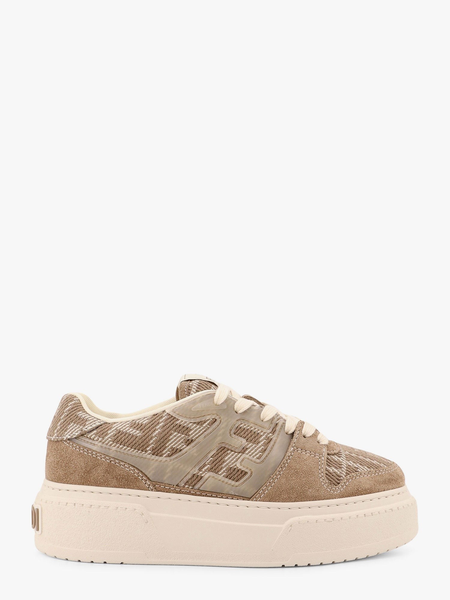 Fendi Match canvas and suede low-top sneakers