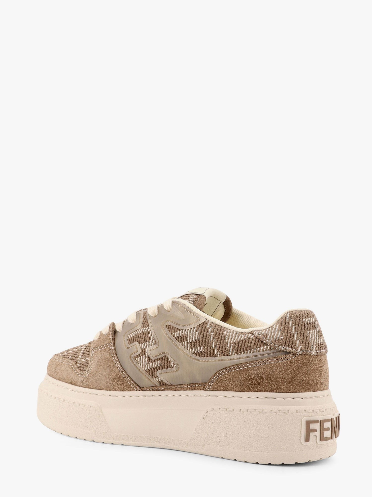Fendi Match canvas and suede low-top sneakers