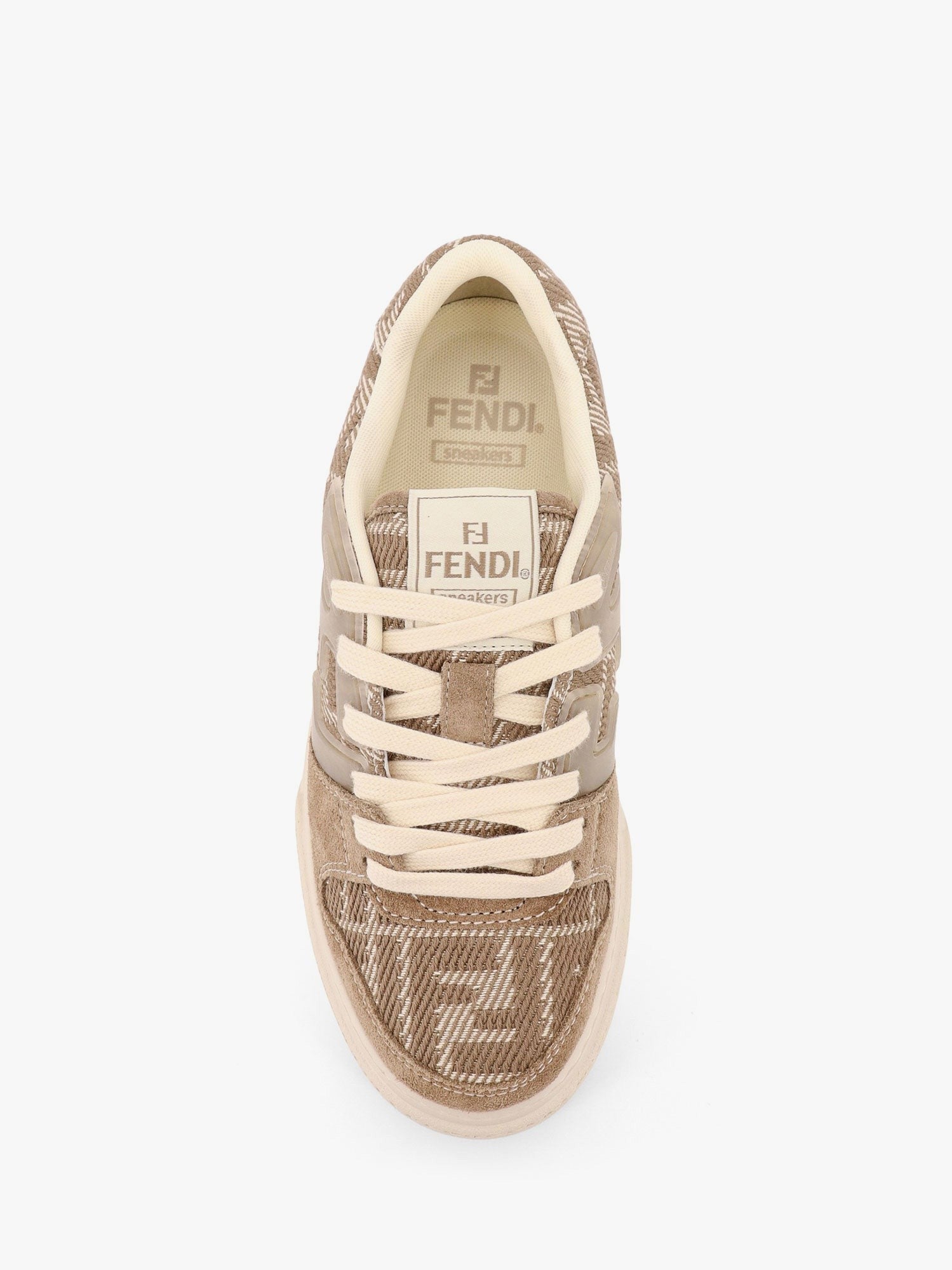 Fendi Match canvas and suede low-top sneakers