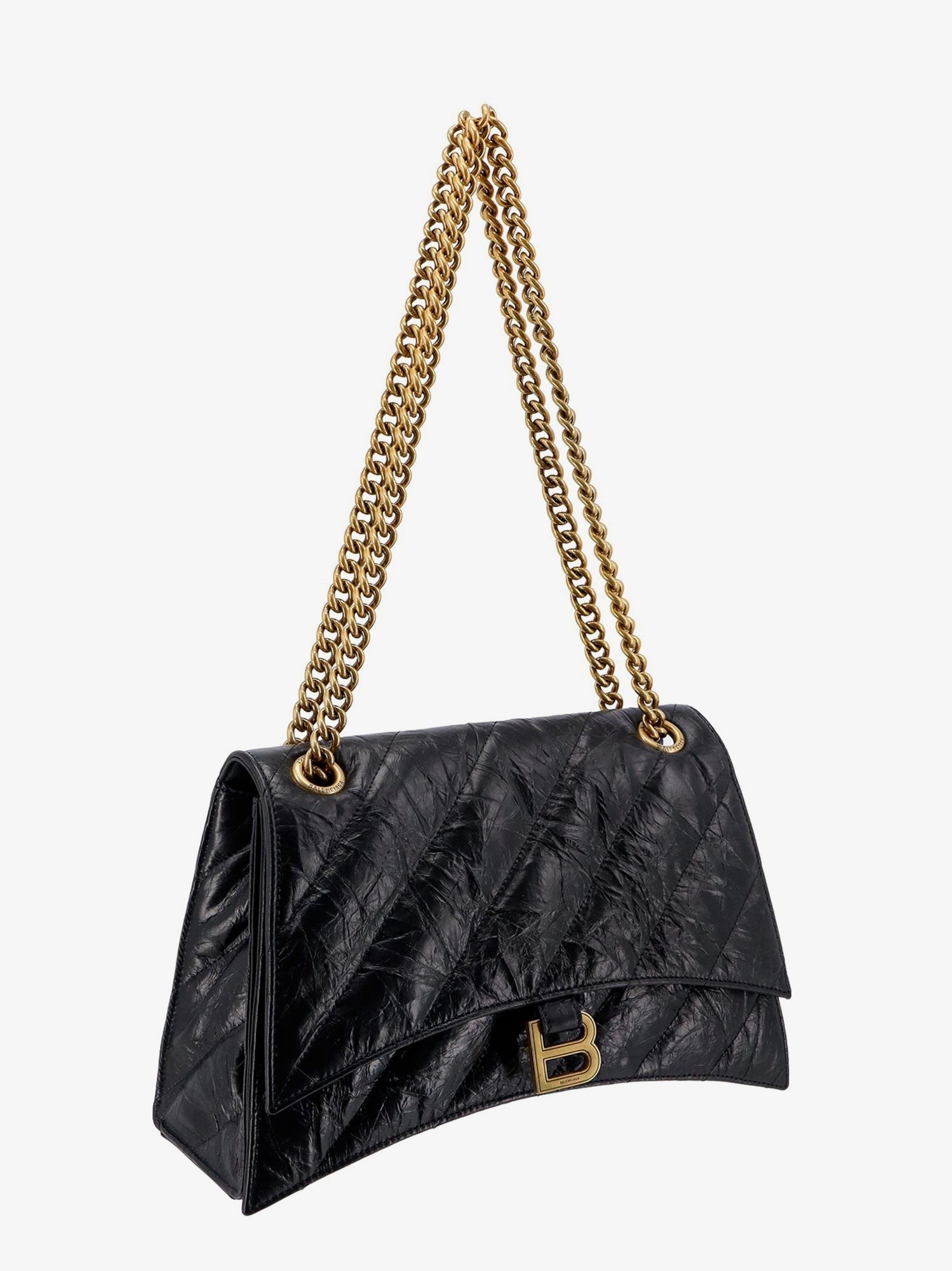 Balenciaga Matelassé skulderremveske i skinn med frontmonogram