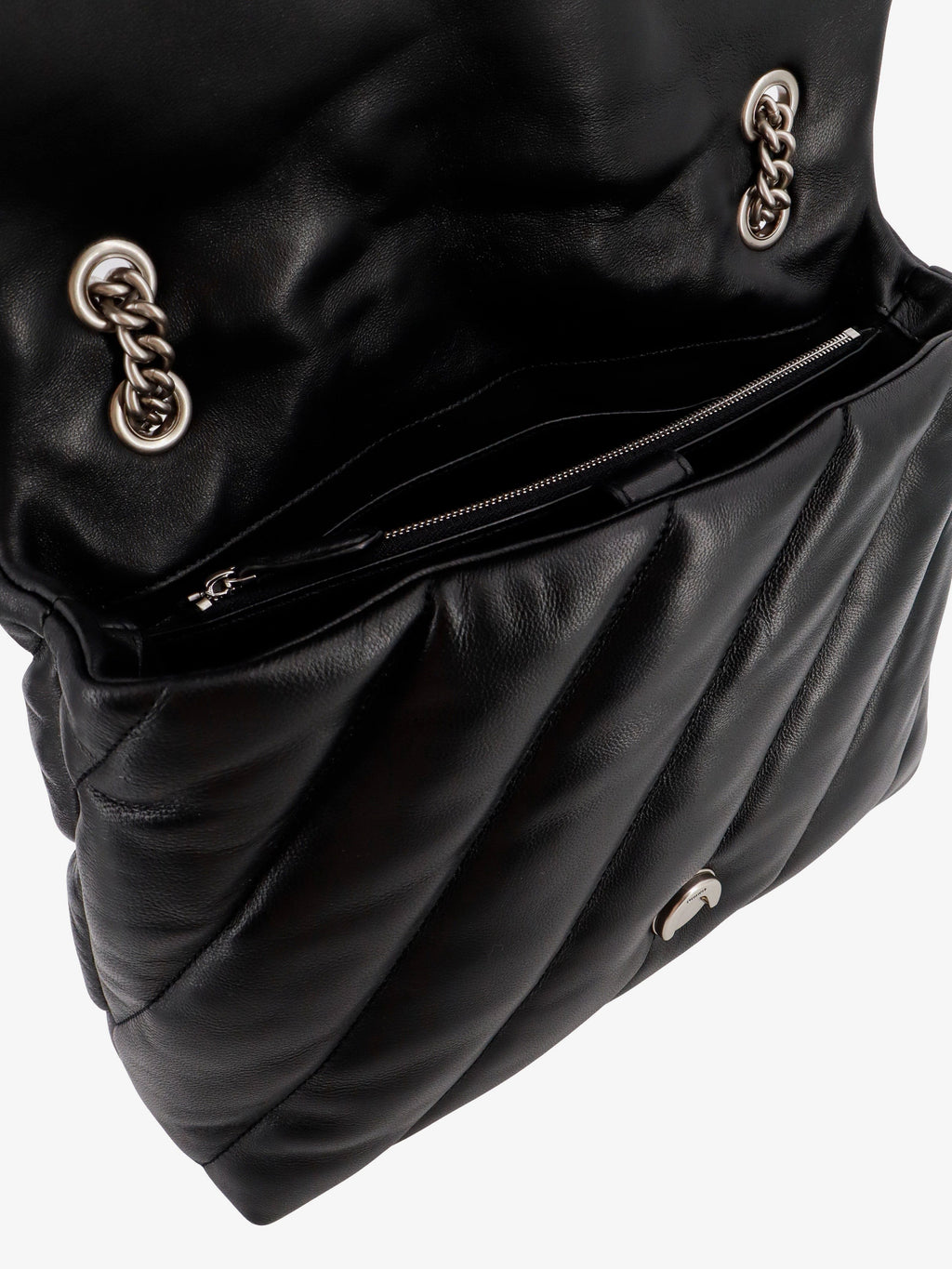 Pinko Matelassé leather shoulder bag with iconic love birds buckle
