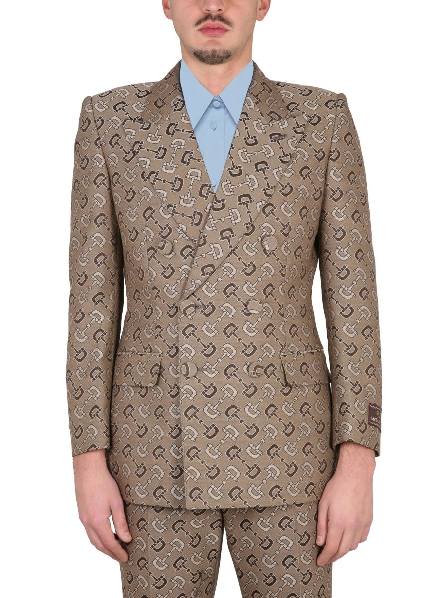 Gucci MAXI CLAMP MØNSTRET BOMULLSJAKKE
