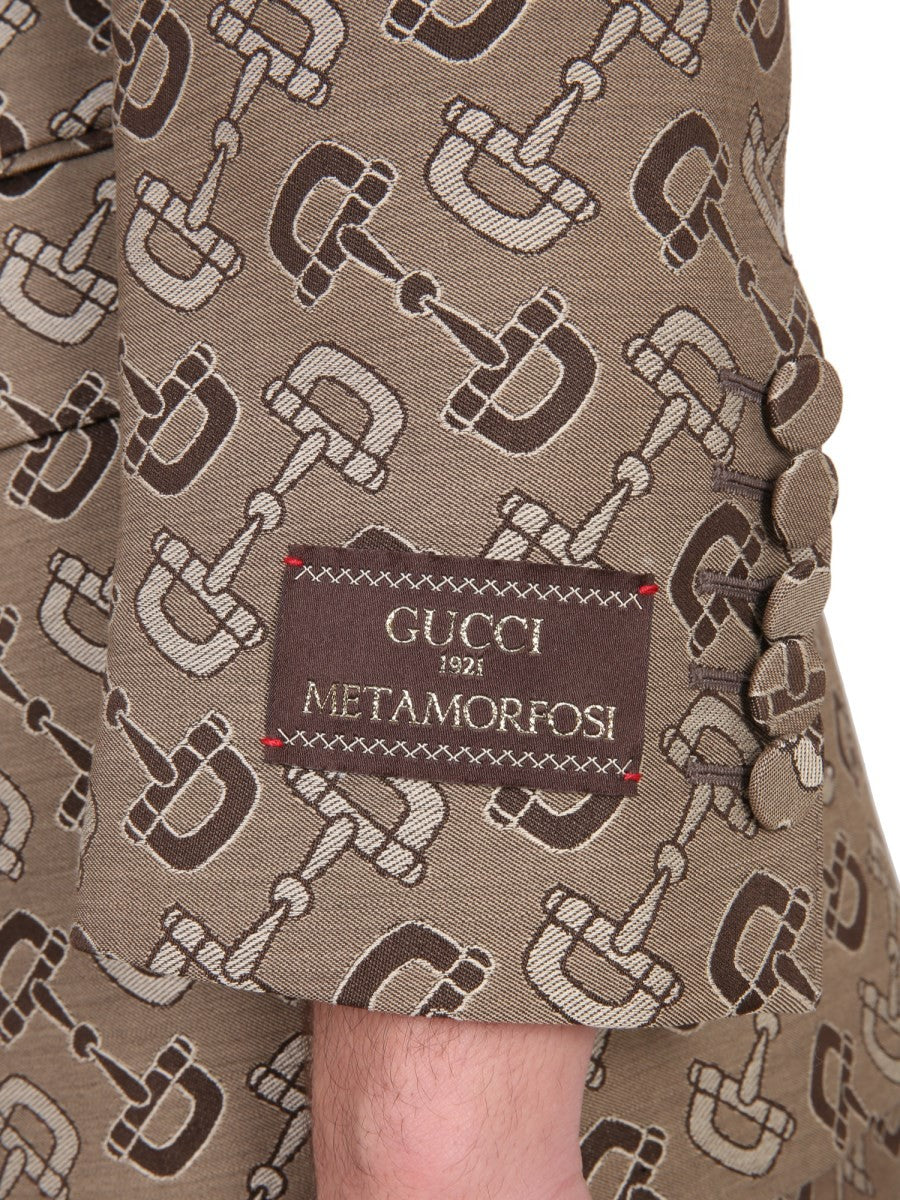 Gucci MAXI CLAMP MØNSTRET BOMULLSJAKKE