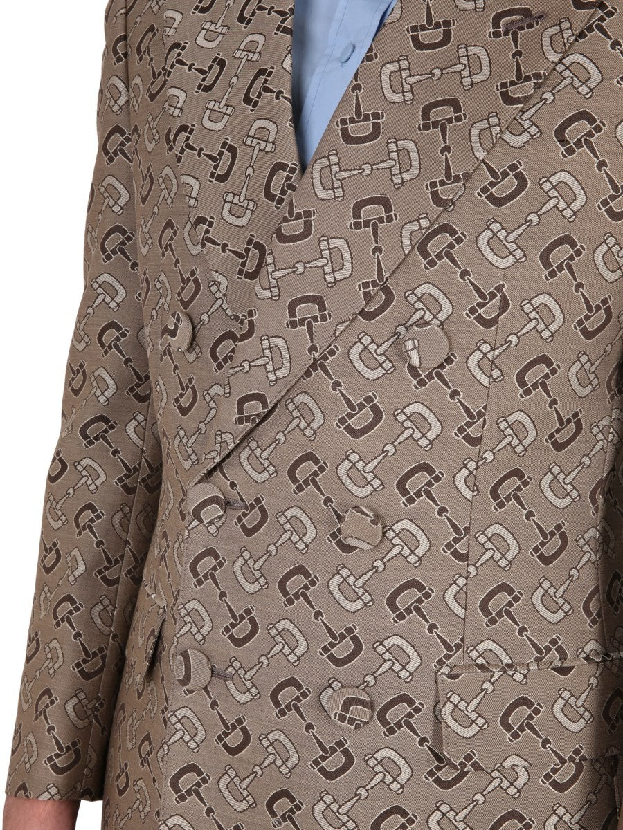 Gucci MAXI CLAMP MØNSTRET BOMULLSJAKKE