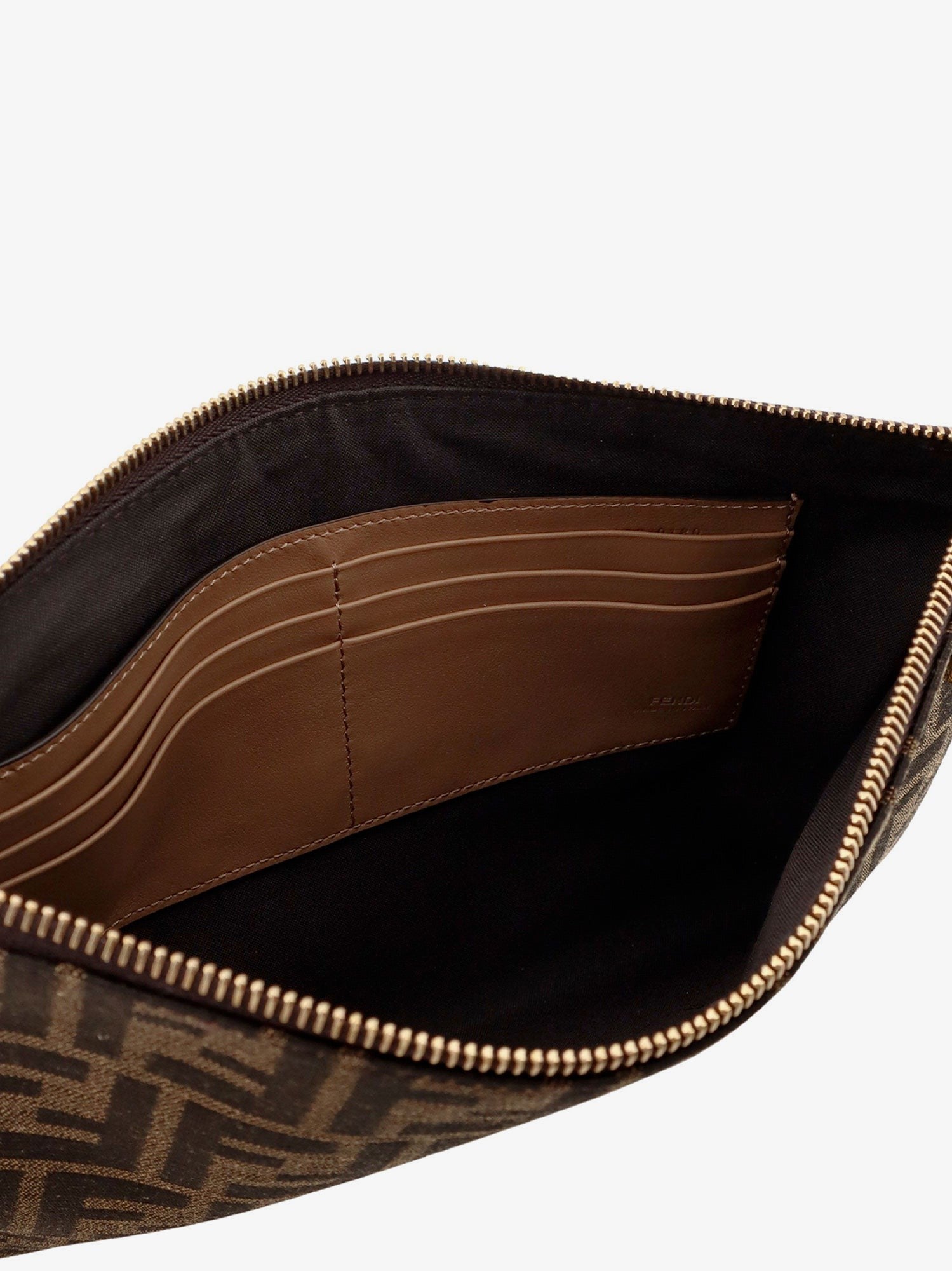 Fendi Medium Flat FF Jacquard fabric Pouch