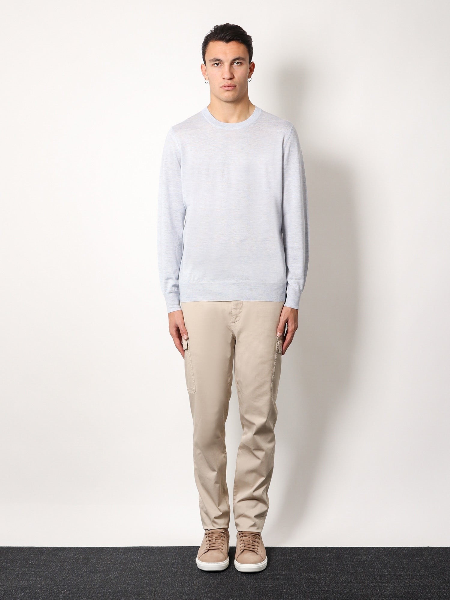 Brunello Cucinelli Πουλόβερ μελανζέ από κασμίρι, μετάξι και λινό