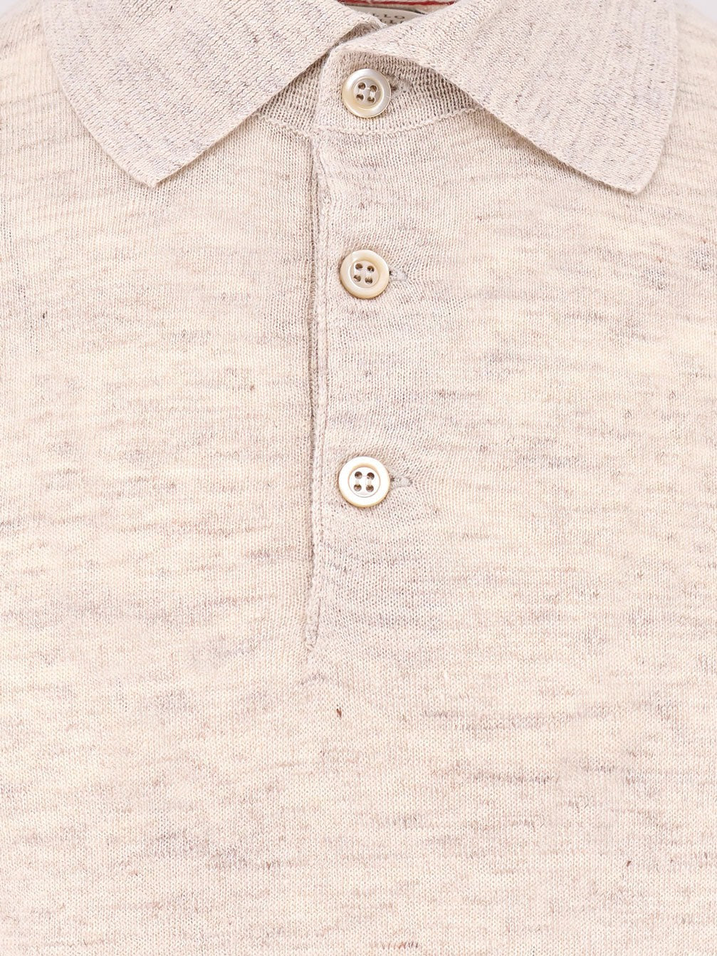 Brunello Cucinelli Mélange-Poloshirt aus Baumwolle und Leinen