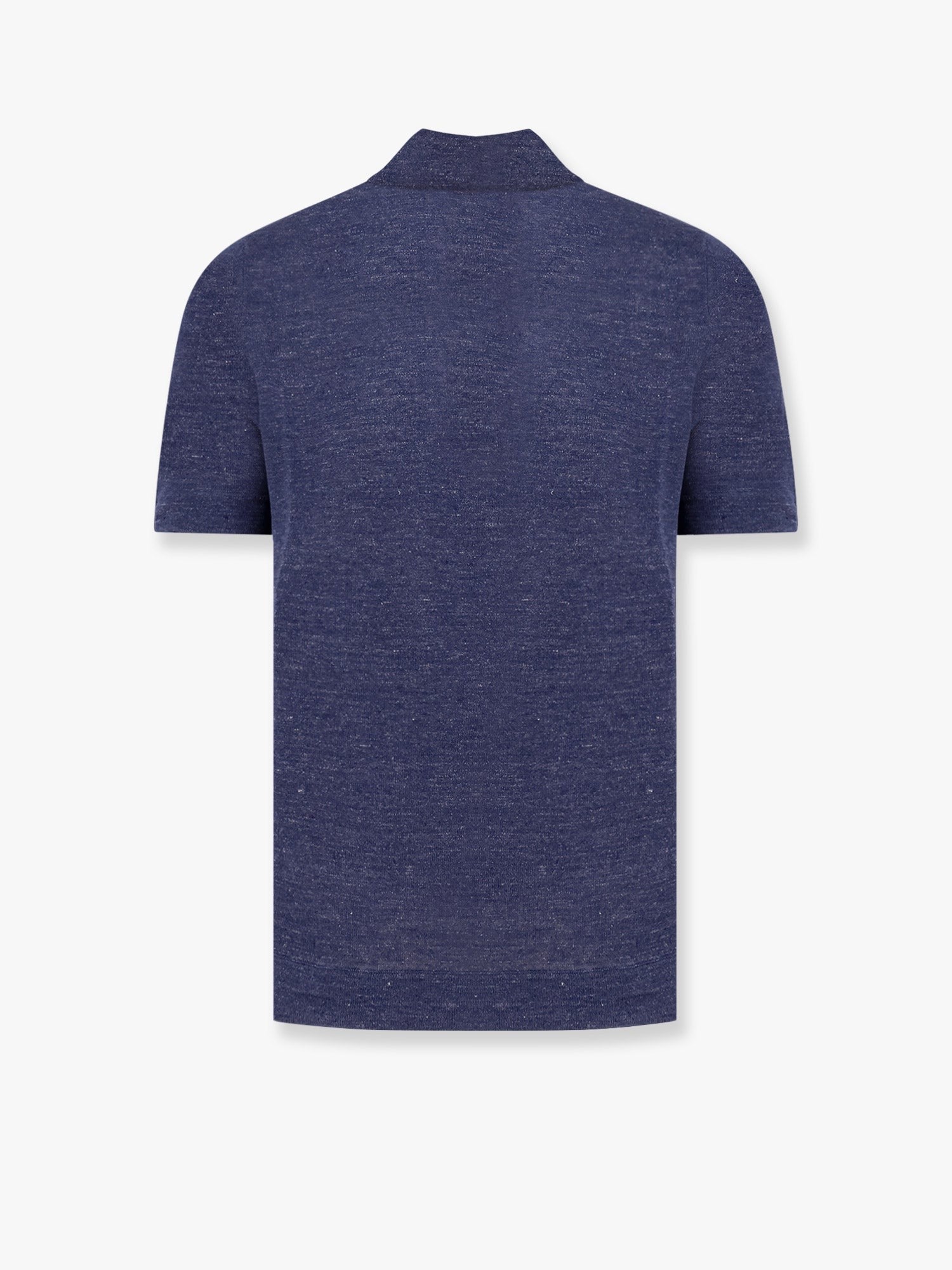 Brunello Cucinelli Μελανζέ μπλούζα πόλο από βαμβάκι και λινό