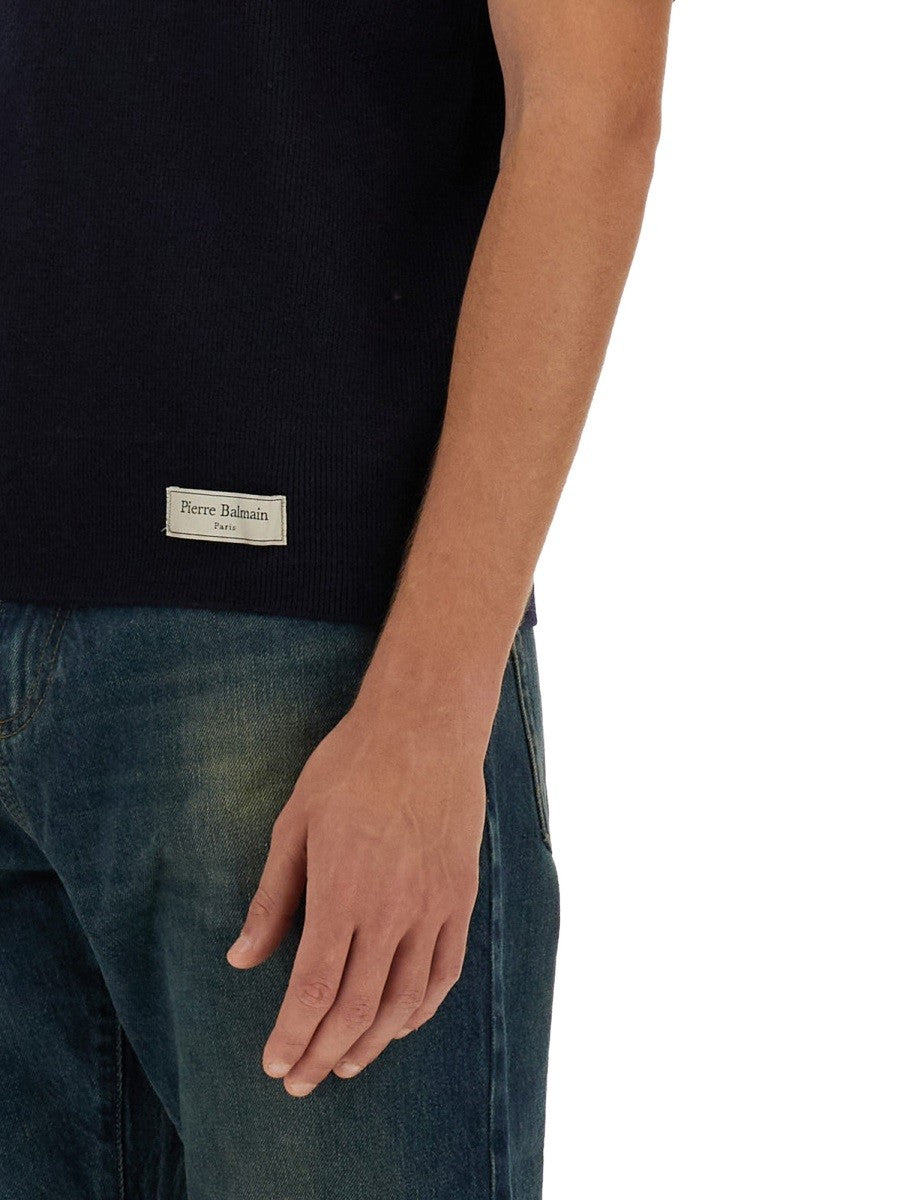 Balmain POLO KOŠILE Z MERINO VLNY