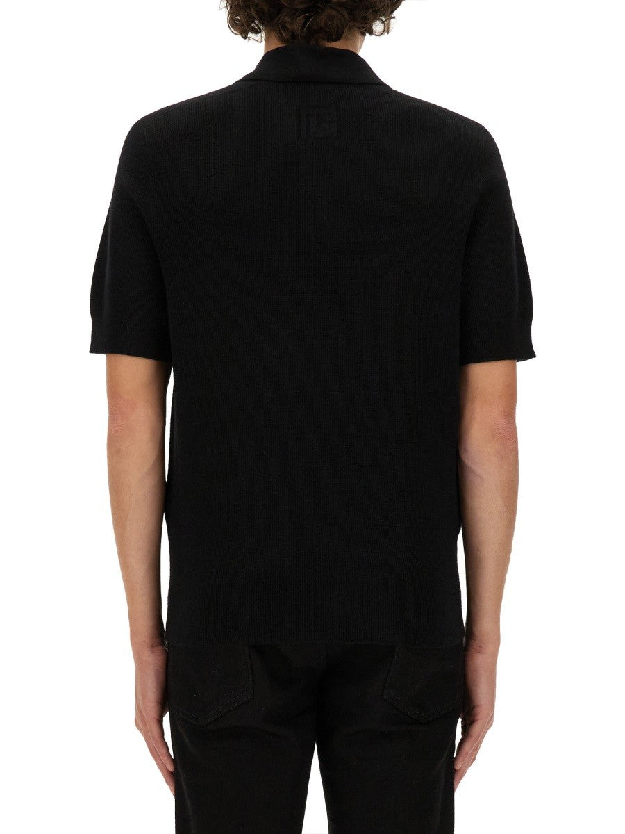 Balmain POLO KOŠILE Z MERINO VLNY