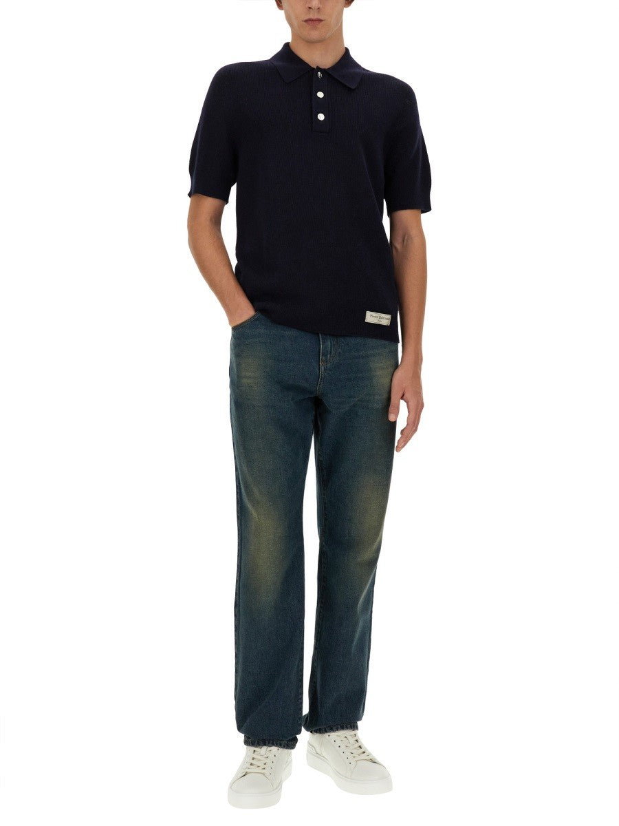 Balmain POLO KOŠILE Z MERINO VLNY