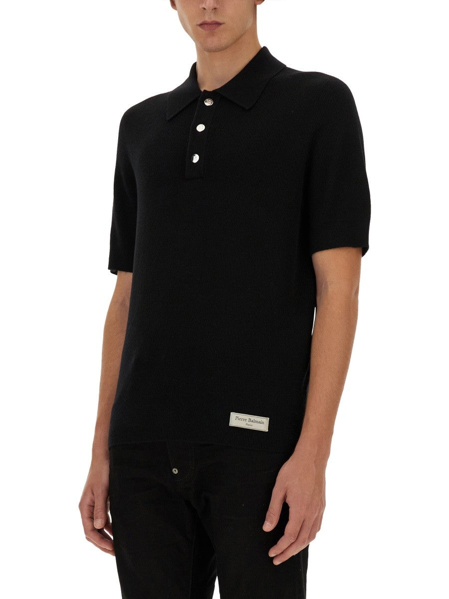 Balmain POLO KOŠILE Z MERINO VLNY
