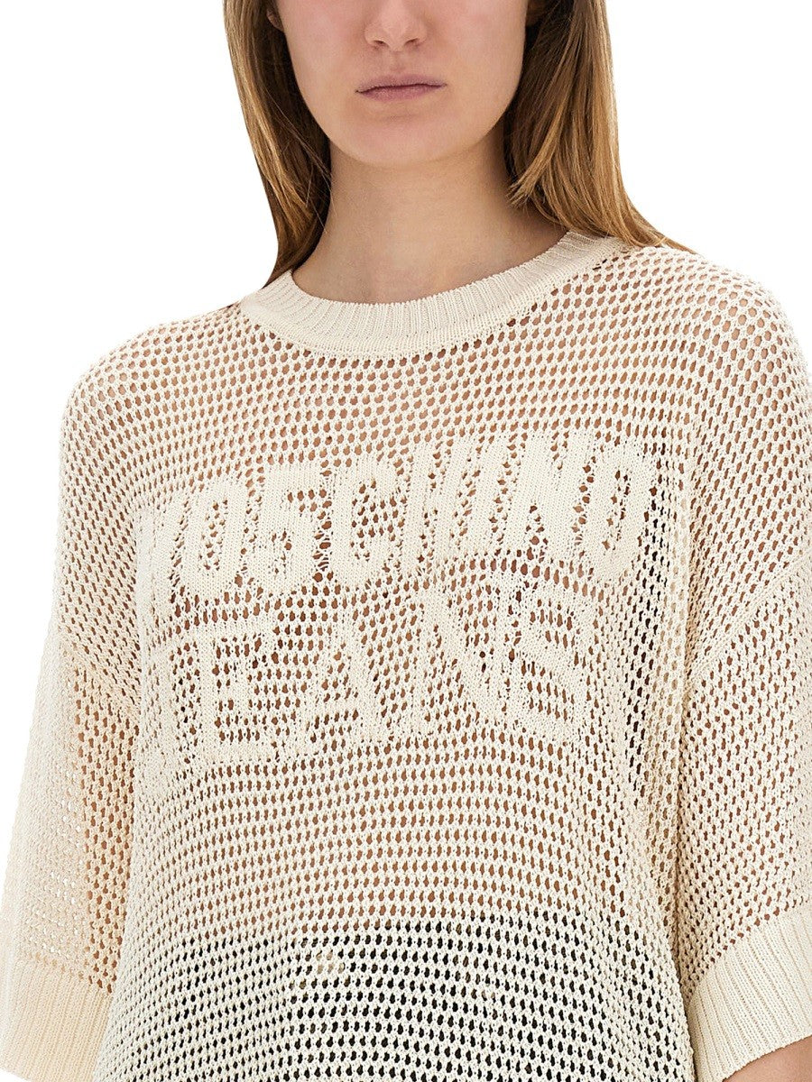 Moschino Jeans MESH SHIRT WITH LOGO