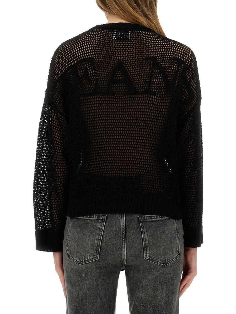 Moschino Jeans MESH SHIRT WITH LOGO