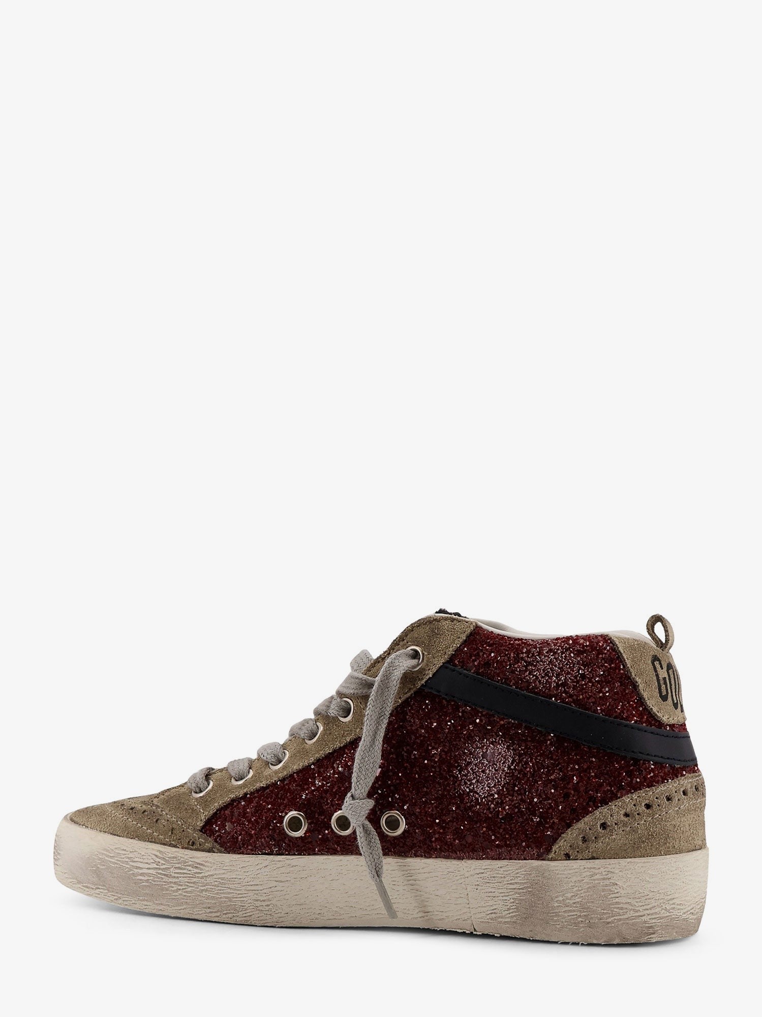 Golden Goose Deluxe Brand Mid Star Classic high-top suede sneakers with glitter inserts