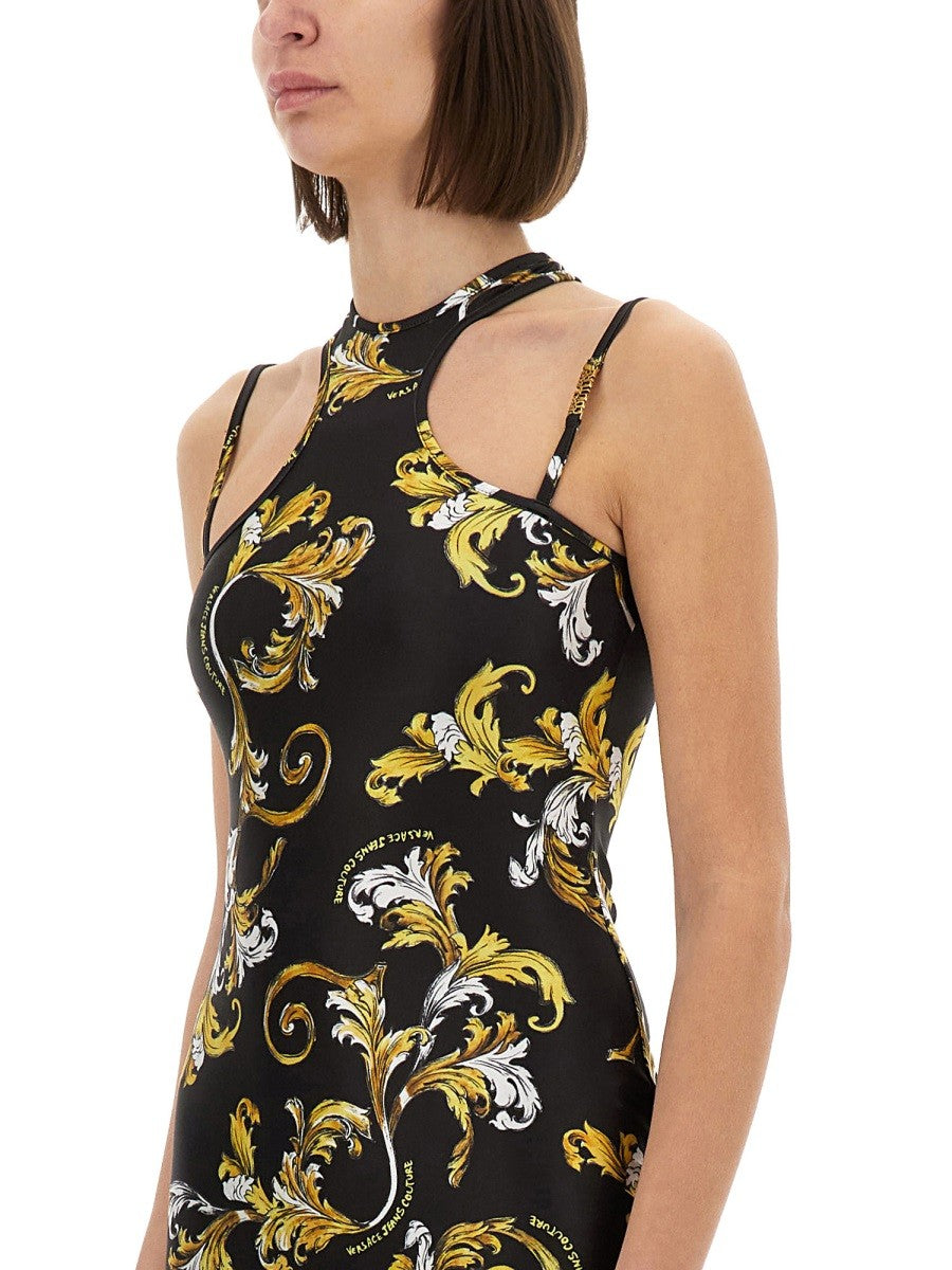 Versace Jeans Couture MINI DRESS WITH "OUTLINE BAROQUE" PRINT