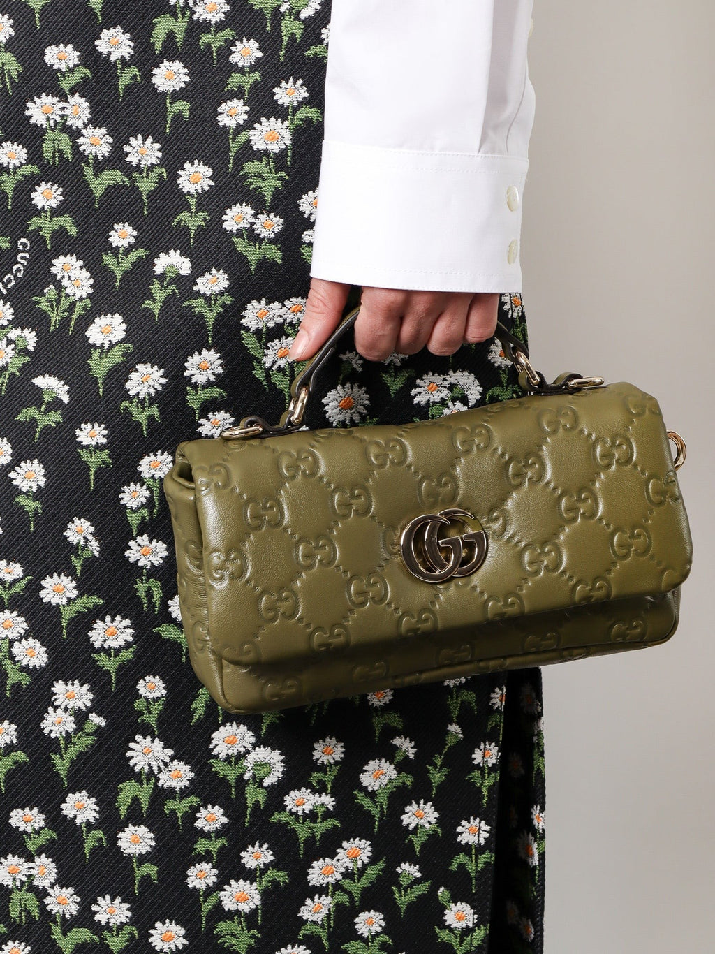 Gucci Mini gg milano Lederhandtasche mit durchgehendem GG-Motiv