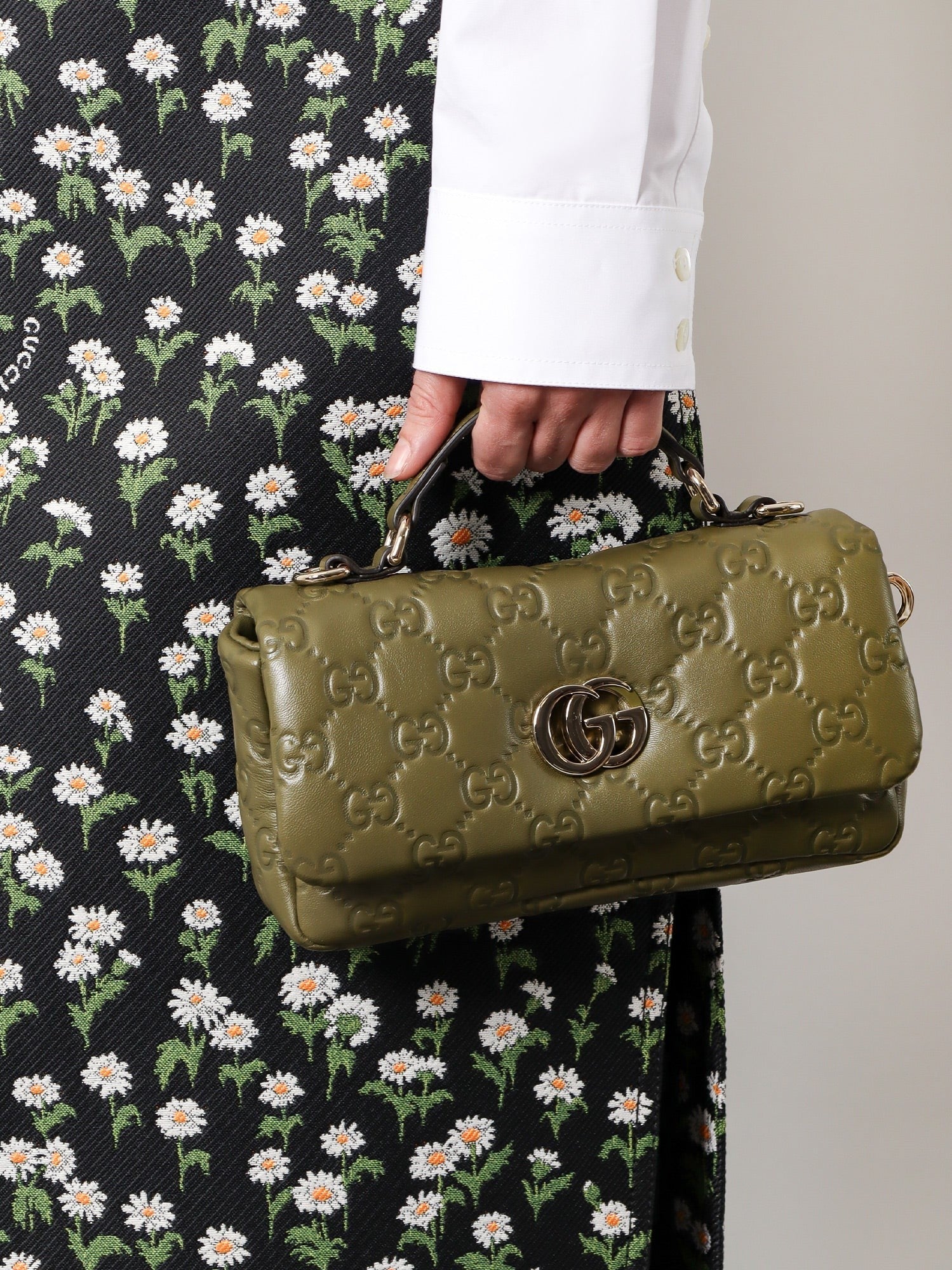 Gucci Mini gg milano leather handbag with all-over gg motif