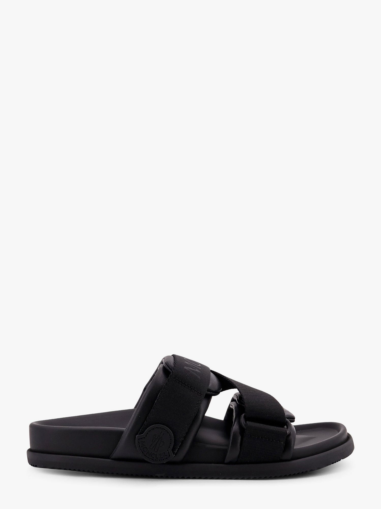 Moncler Mon summer leather sandals with nylon details