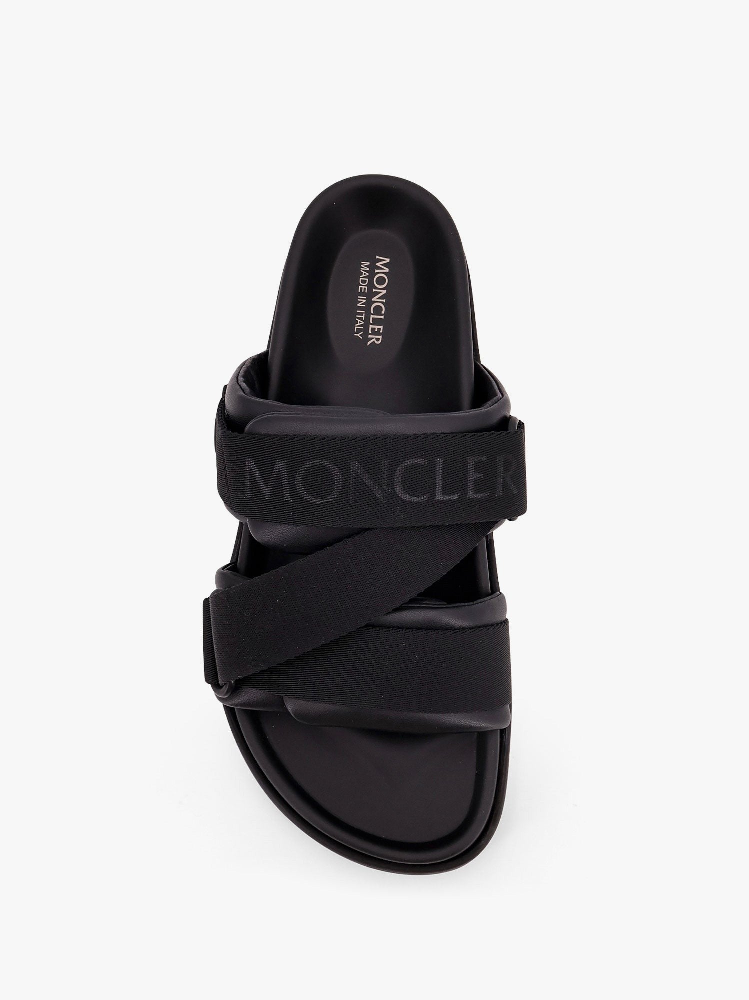 Moncler Mon summer leather sandals with nylon details