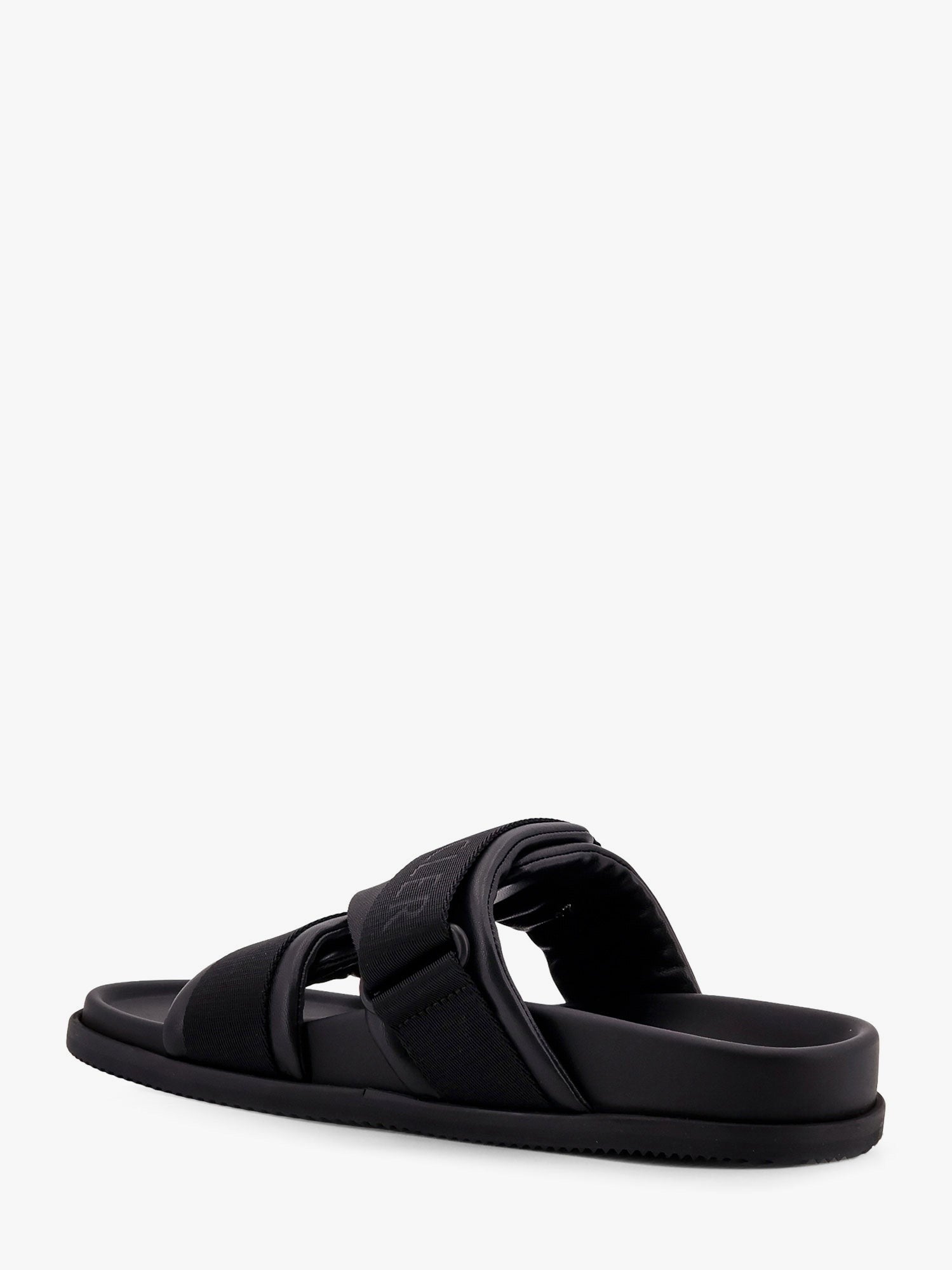Moncler Mon summer leather sandals with nylon details