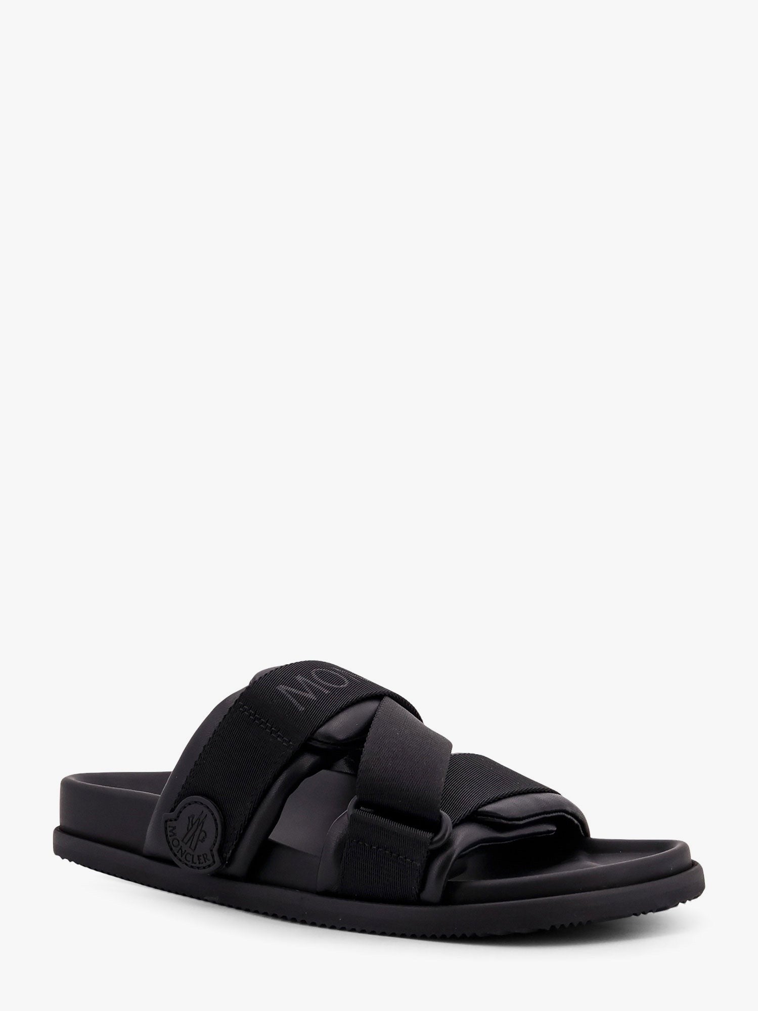 Moncler Mon summer leather sandals with nylon details