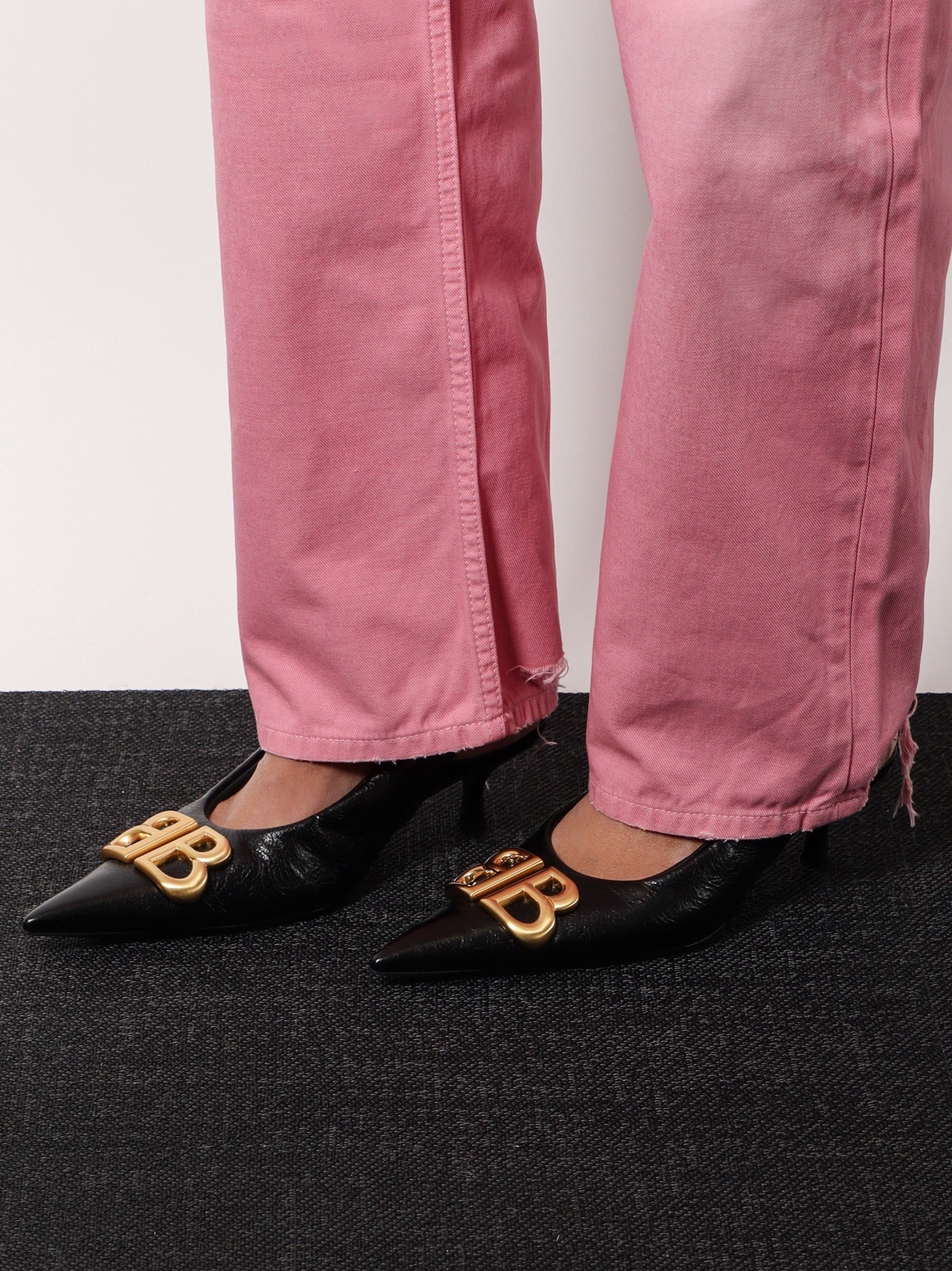 Balenciaga Monaco arena leather slingback