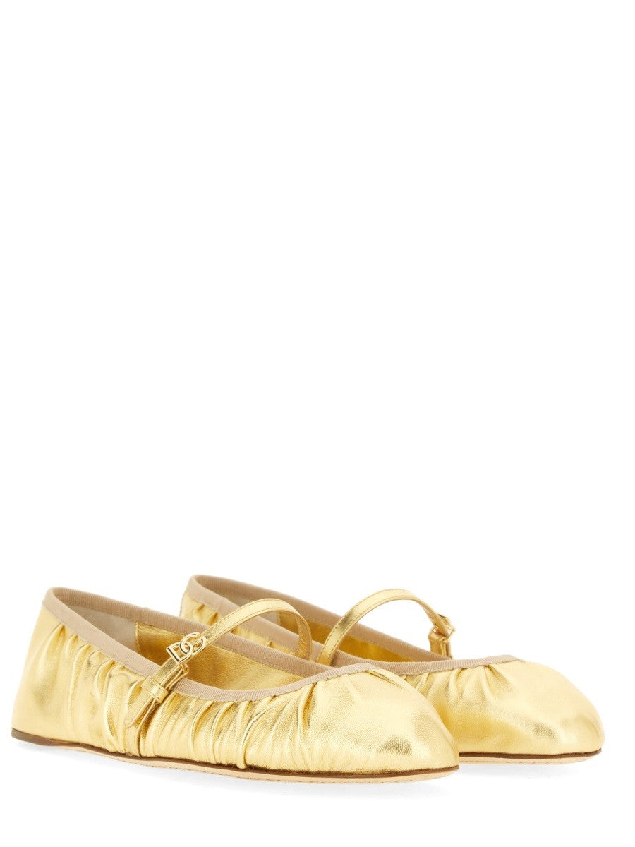Dolce & Gabbana BALERINY MORDORÉ Z NAPPY