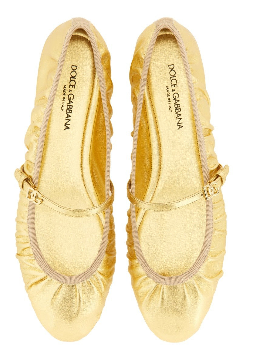 Dolce & Gabbana BALERINY MORDORÉ Z NAPPY