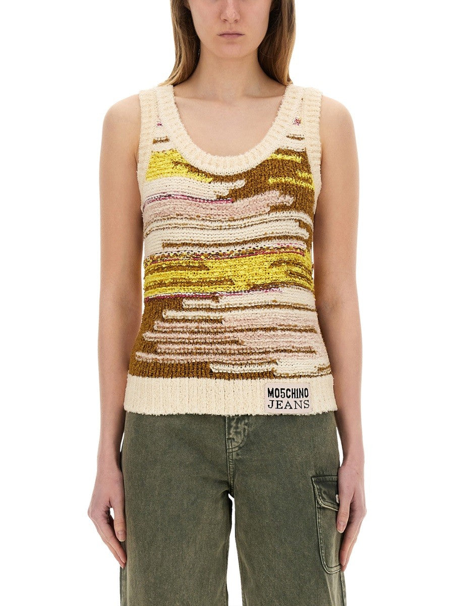Moschino Jeans HAUT EN MAILLE MULTICOLORE