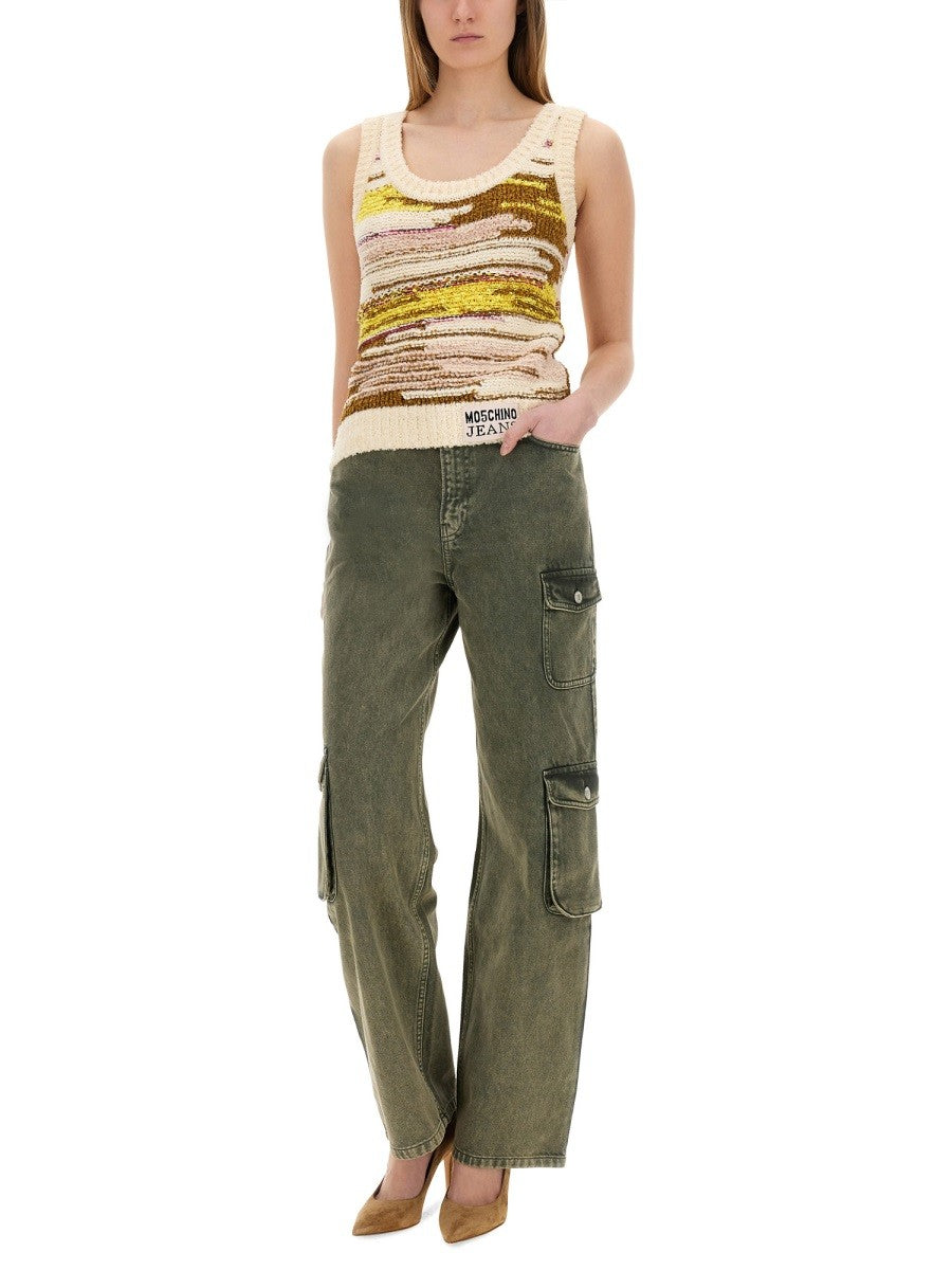 Moschino Jeans マルチカラーニットトップ
